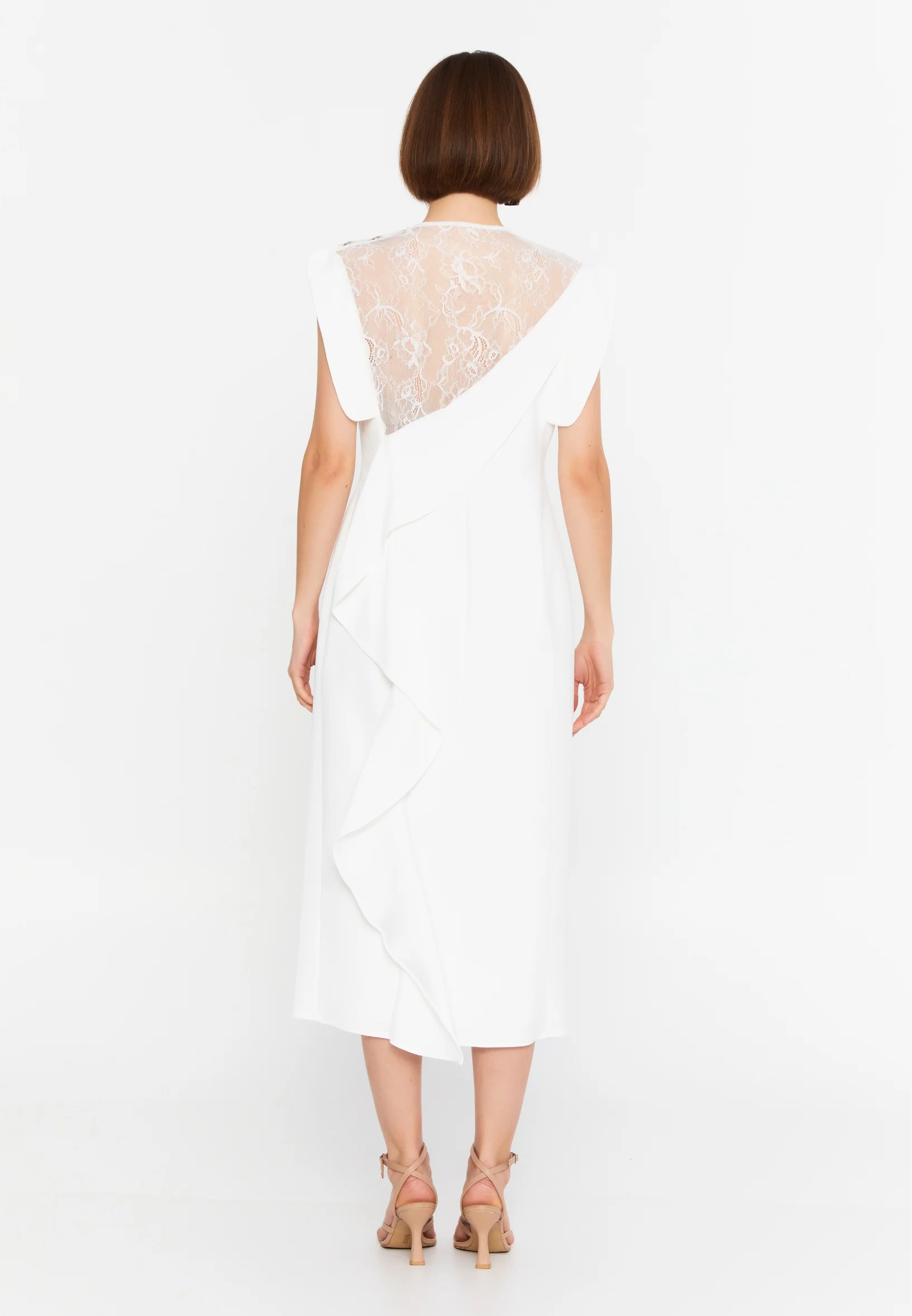 Sleeveless Midi Viscose Column Regular Casual Dress kmy25y40797 - Image 6