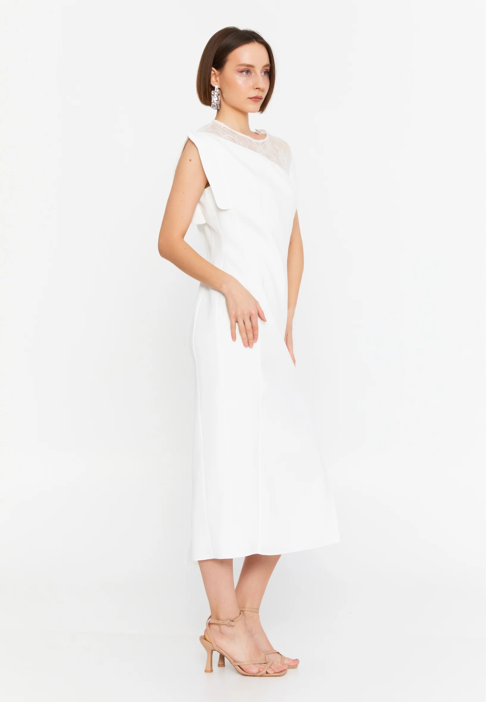 Sleeveless Midi Viscose Column Regular Casual Dress kmy25y40797 - Image 7