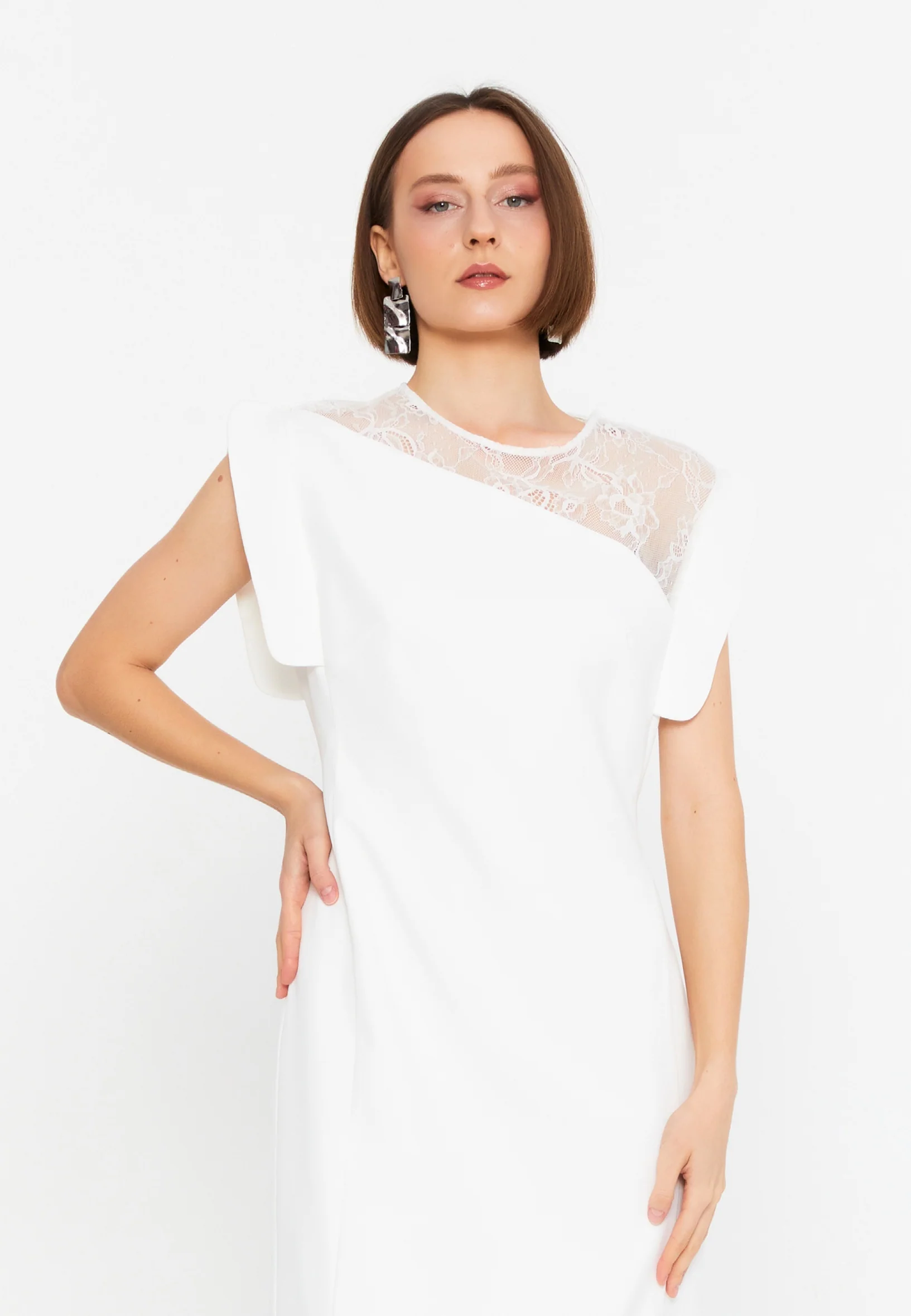 Sleeveless Midi Viscose Column Regular Casual Dress kmy25y40797 - Image 8