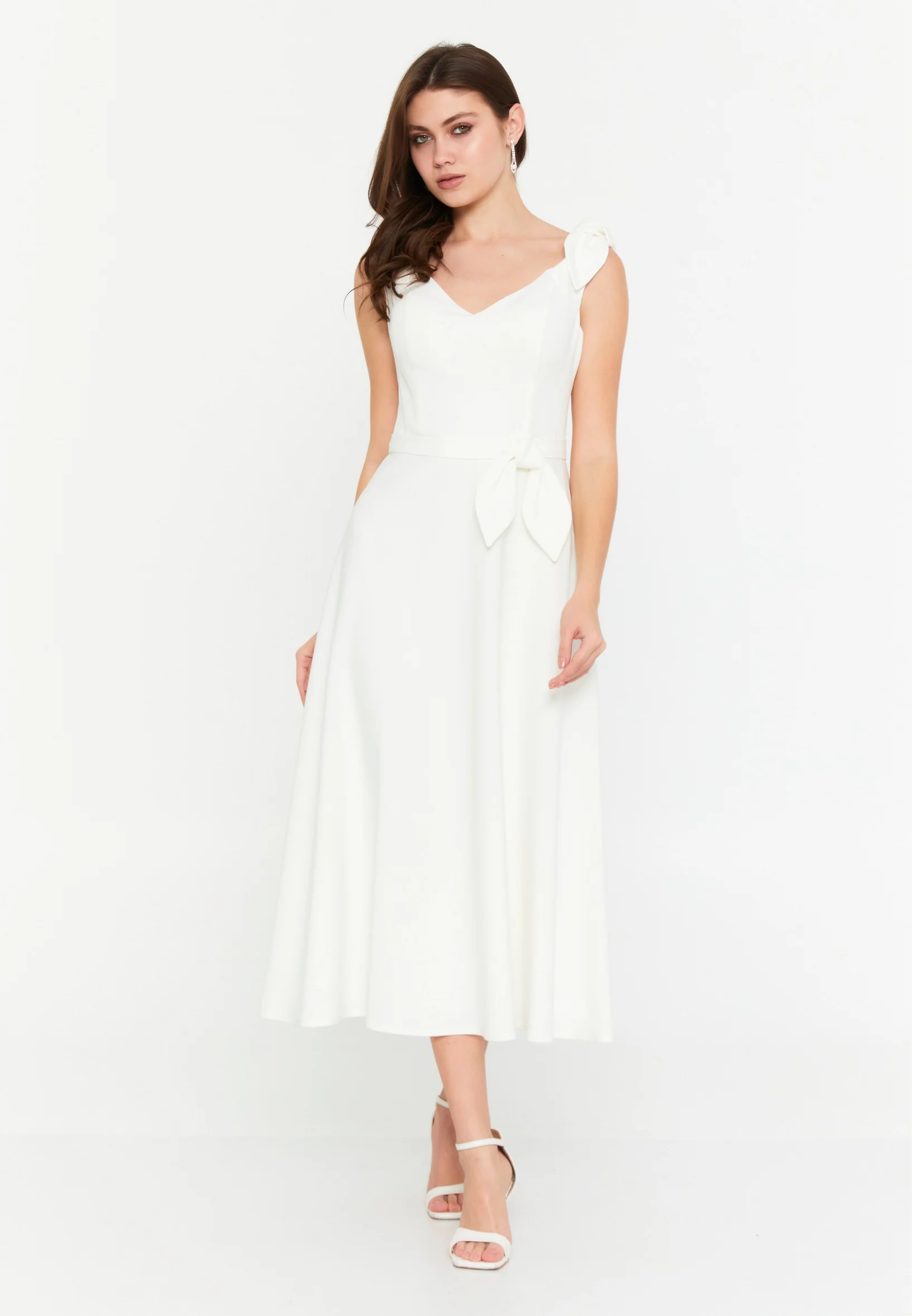 Sleeveless Midi Viscose Column Regular Evening Dress aln1899 - Image 5