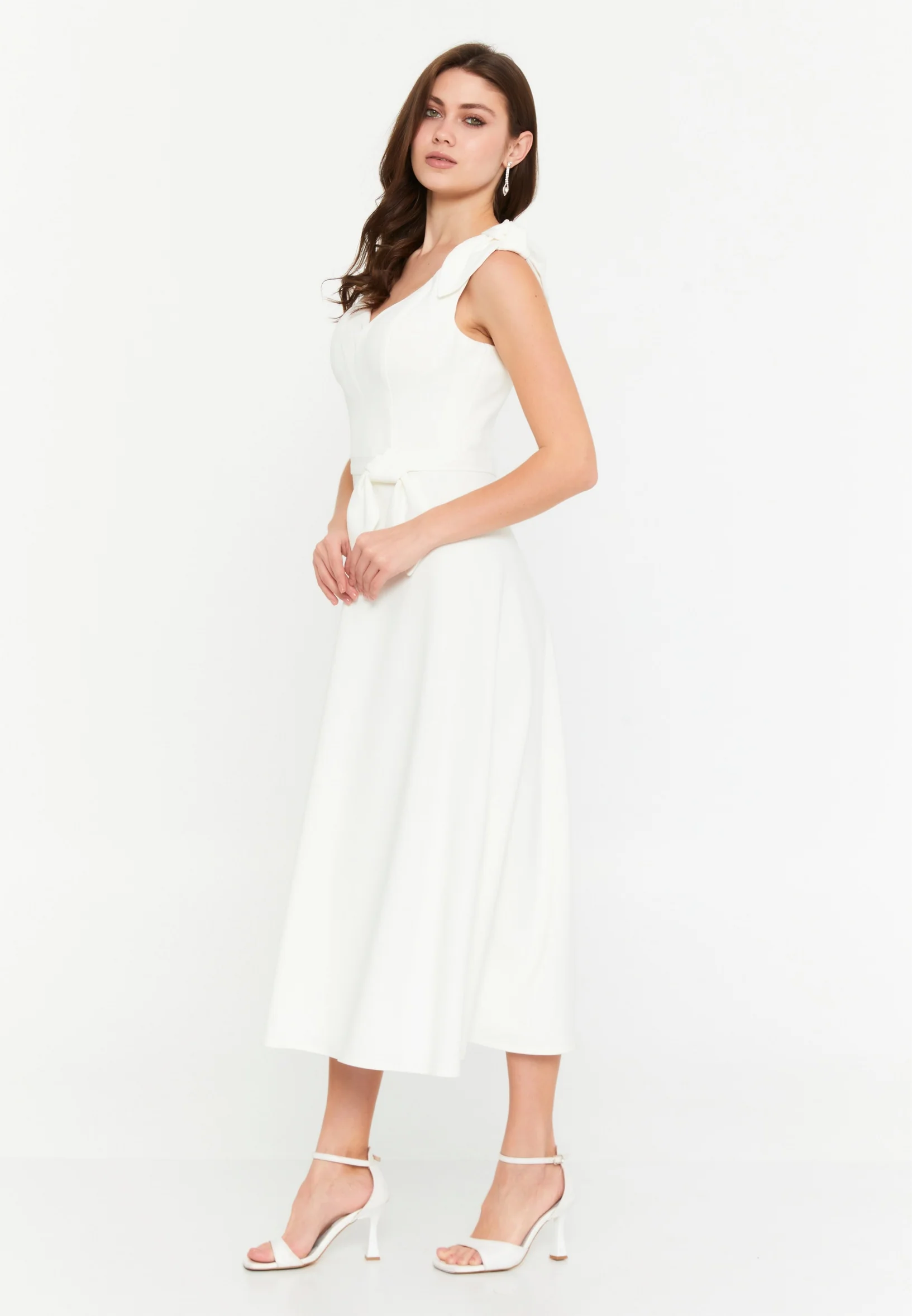 Sleeveless Midi Viscose Column Regular Evening Dress aln1899 - Image 7