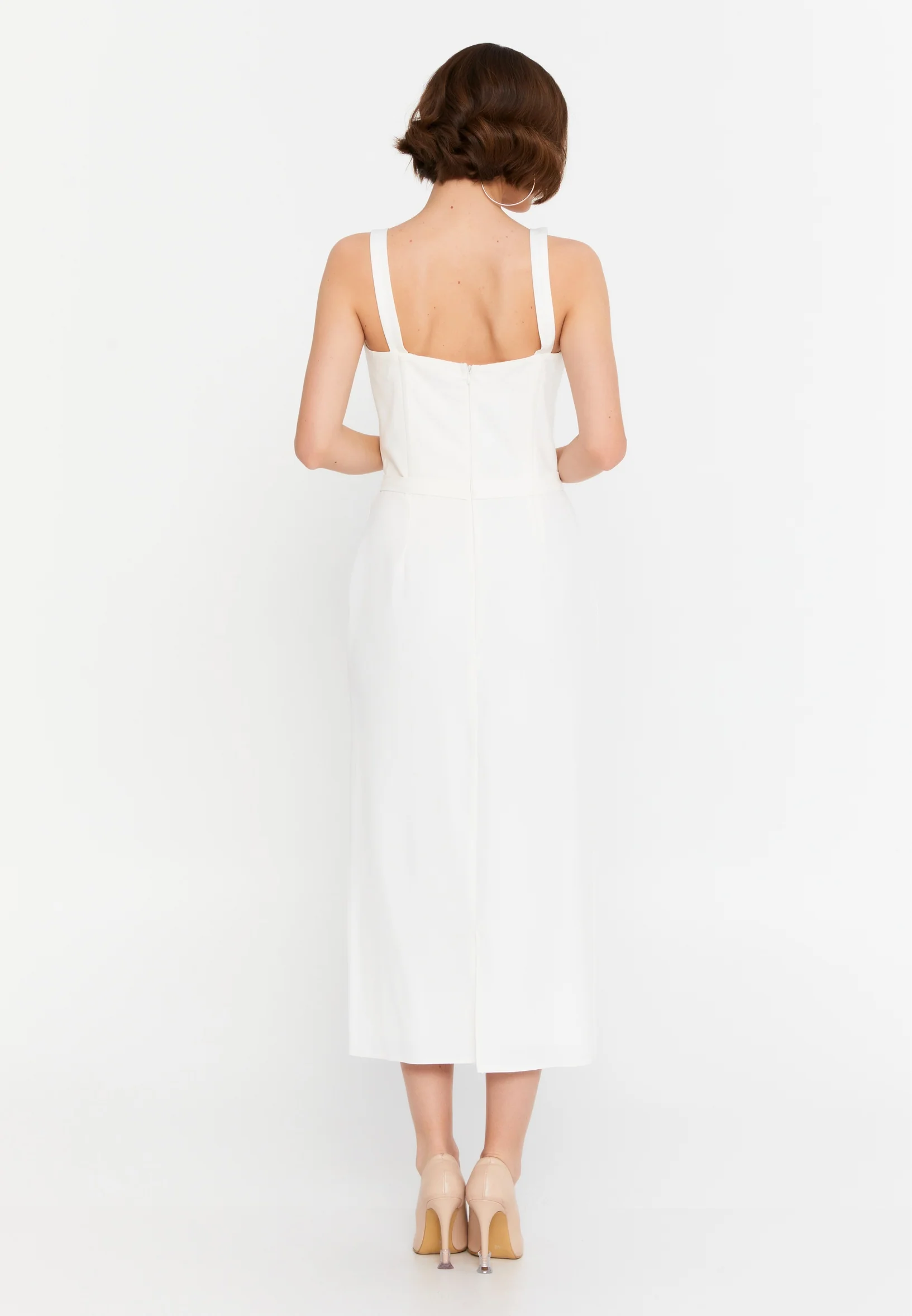 Sleeveless Midi Viscose Column Regular Evening Dress msp55139 - Image 10