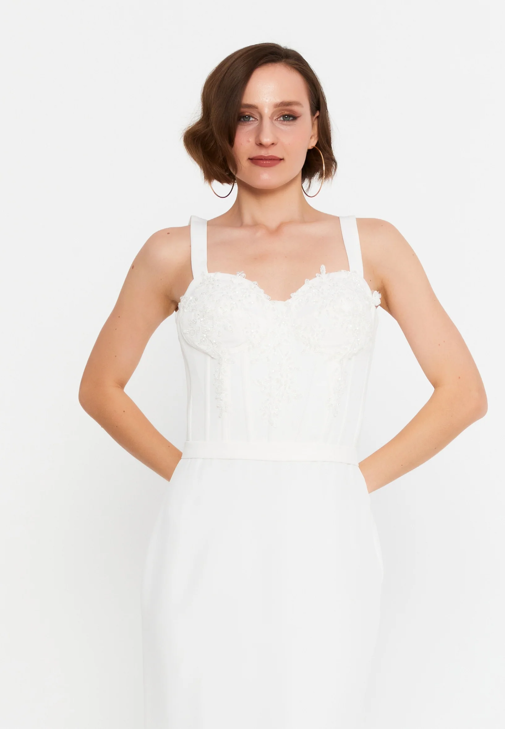 Sleeveless Midi Viscose Column Regular Evening Dress msp55139 - Image 12