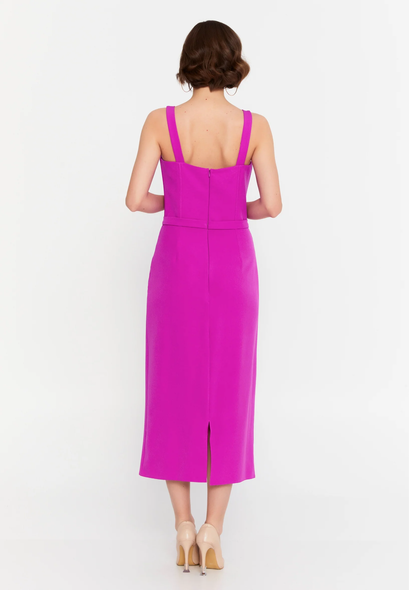 Sleeveless Midi Viscose Column Regular Evening Dress msp55139 - Image 14