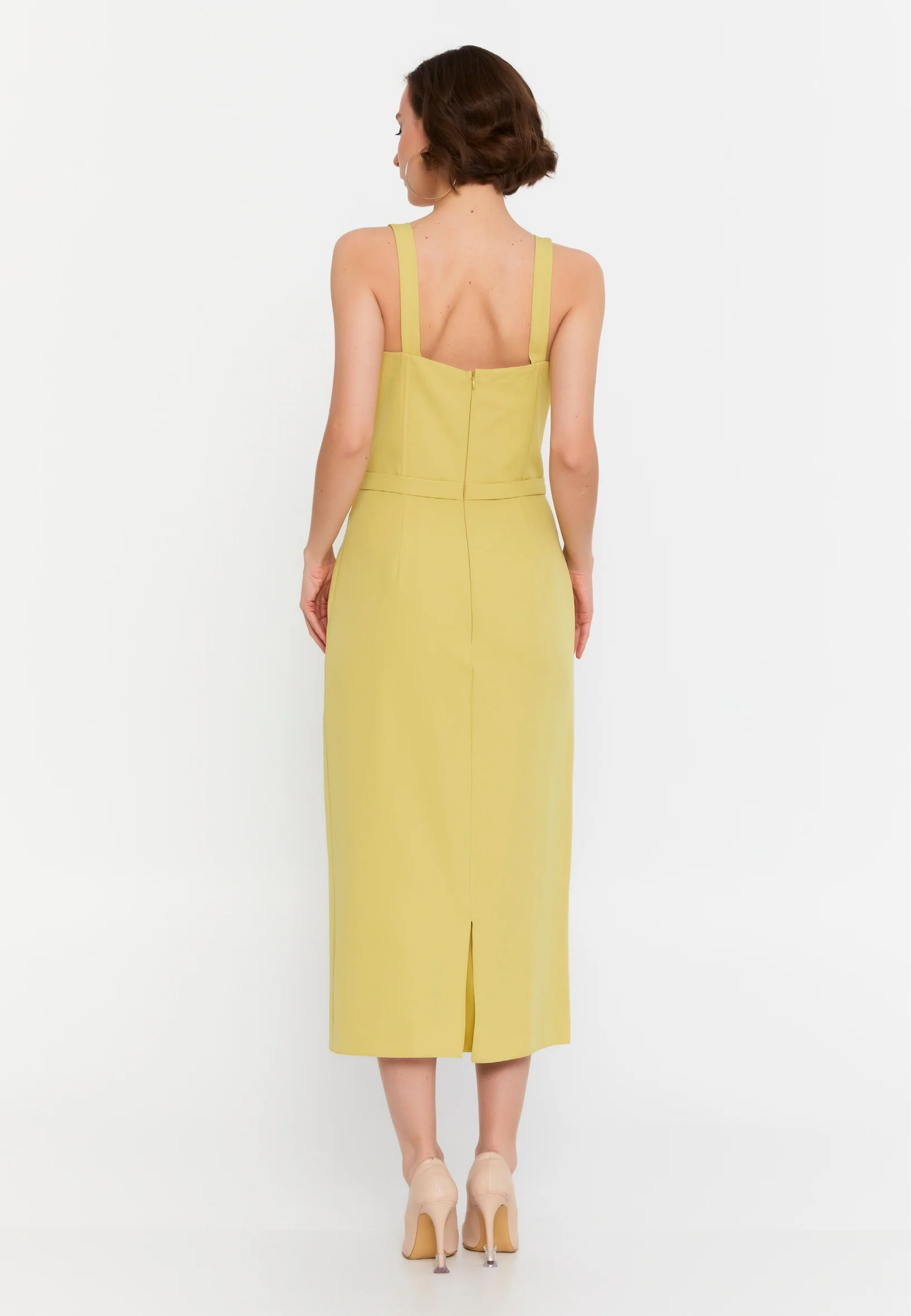 Sleeveless Midi Viscose Column Regular Evening Dress msp55139 - Image 18