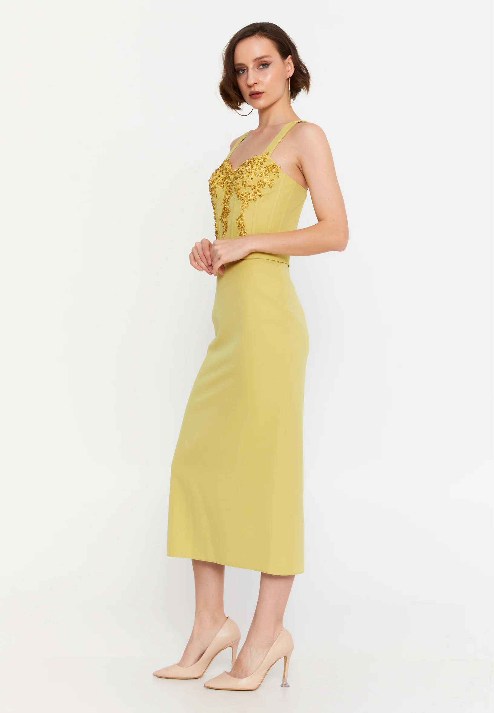 Sleeveless Midi Viscose Column Regular Evening Dress msp55139 - Image 19