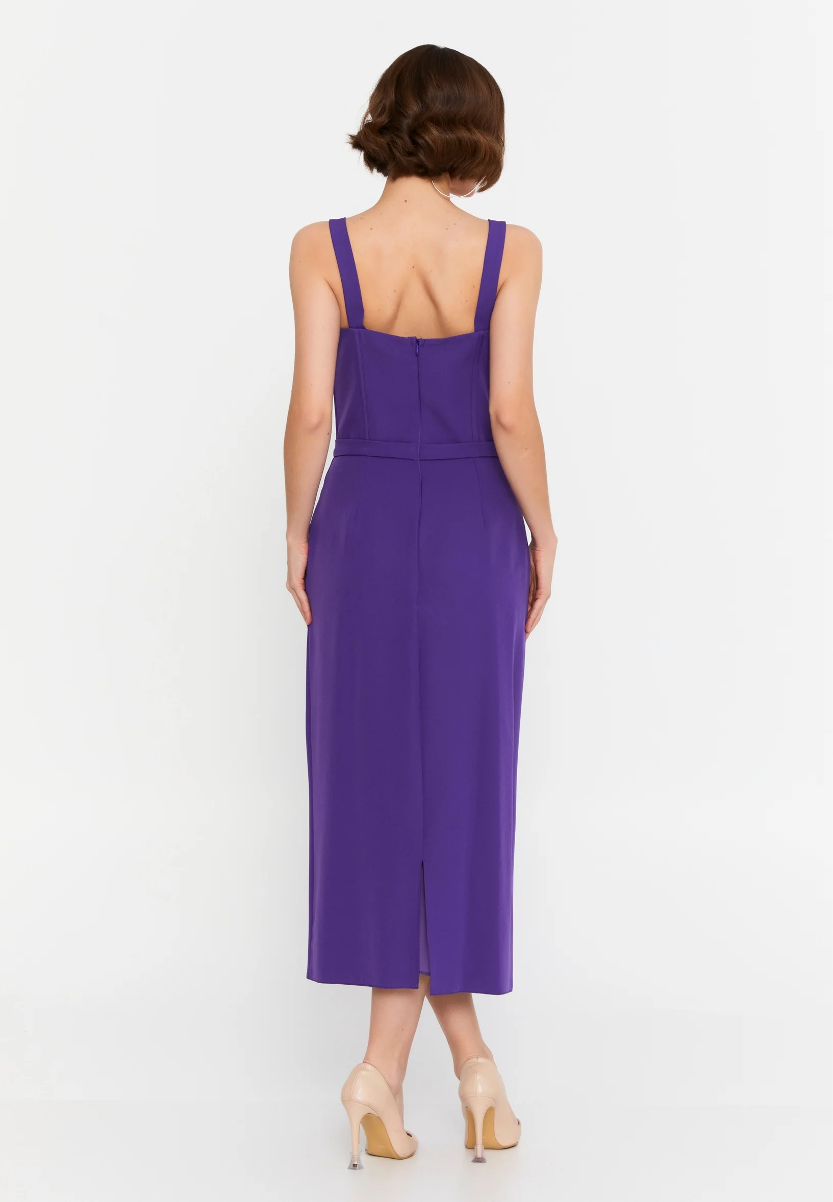 Sleeveless Midi Viscose Column Regular Evening Dress msp55139 - Image 22