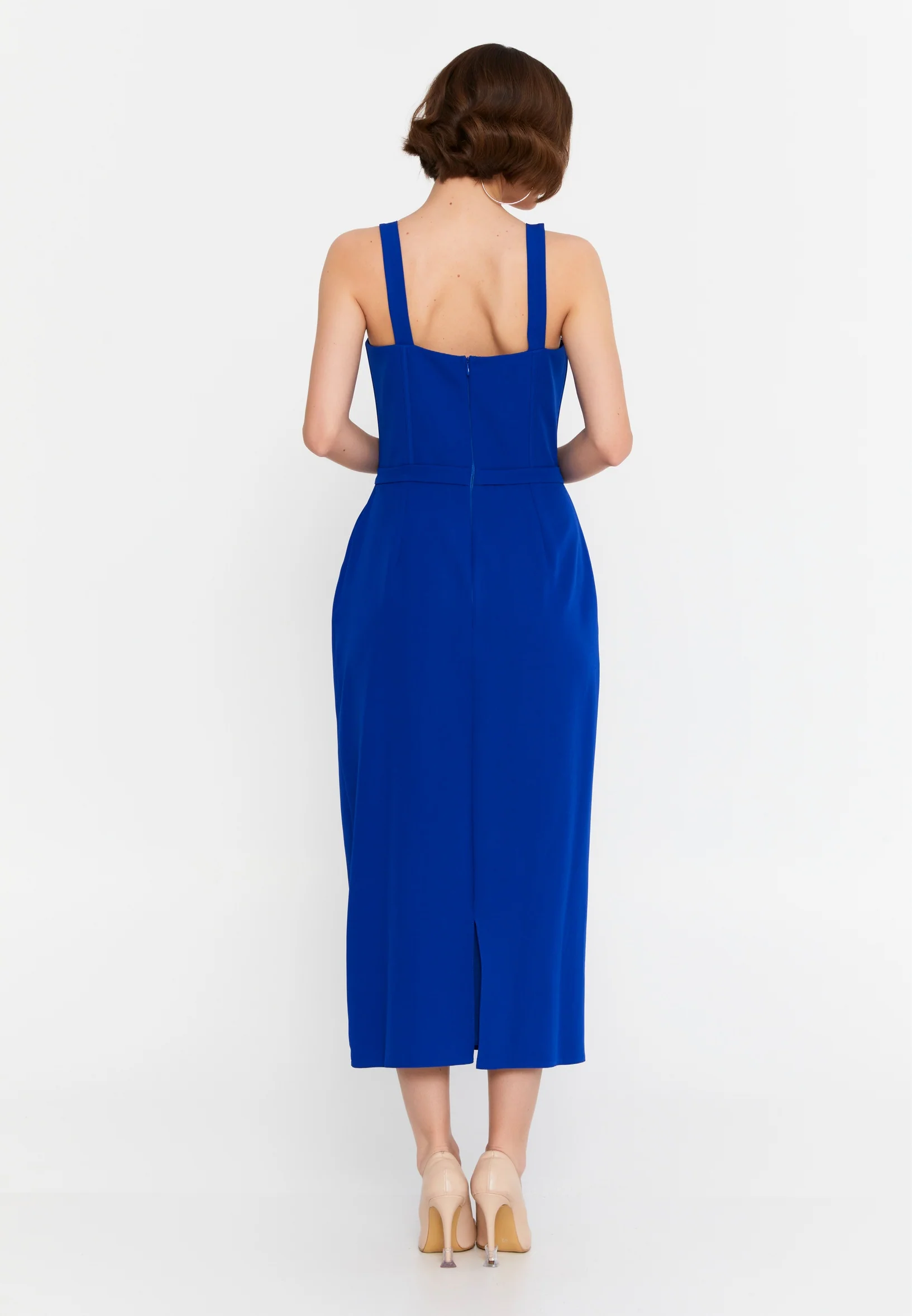 Sleeveless Midi Viscose Column Regular Evening Dress msp55139 - Image 26