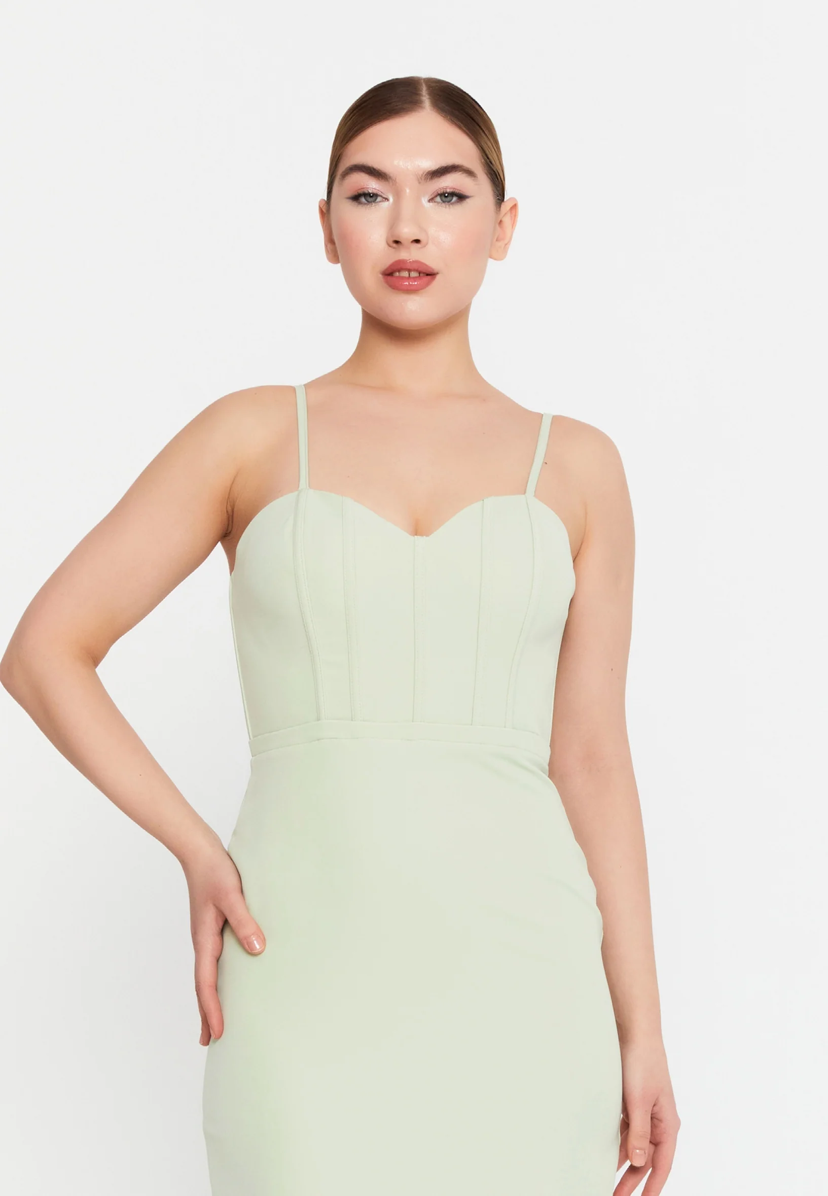 Sleeveless Midi Viscose Column Regular Evening Dress msp55234 - Image 12