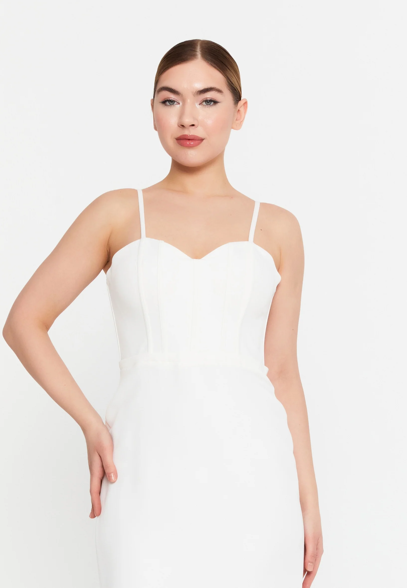 Sleeveless Midi Viscose Column Regular Evening Dress msp55234 - Image 4
