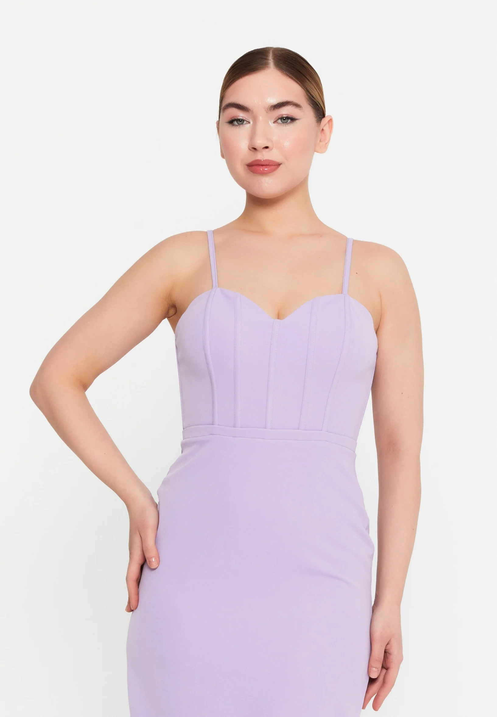 Sleeveless Midi Viscose Column Regular Evening Dress msp55234 - Image 8
