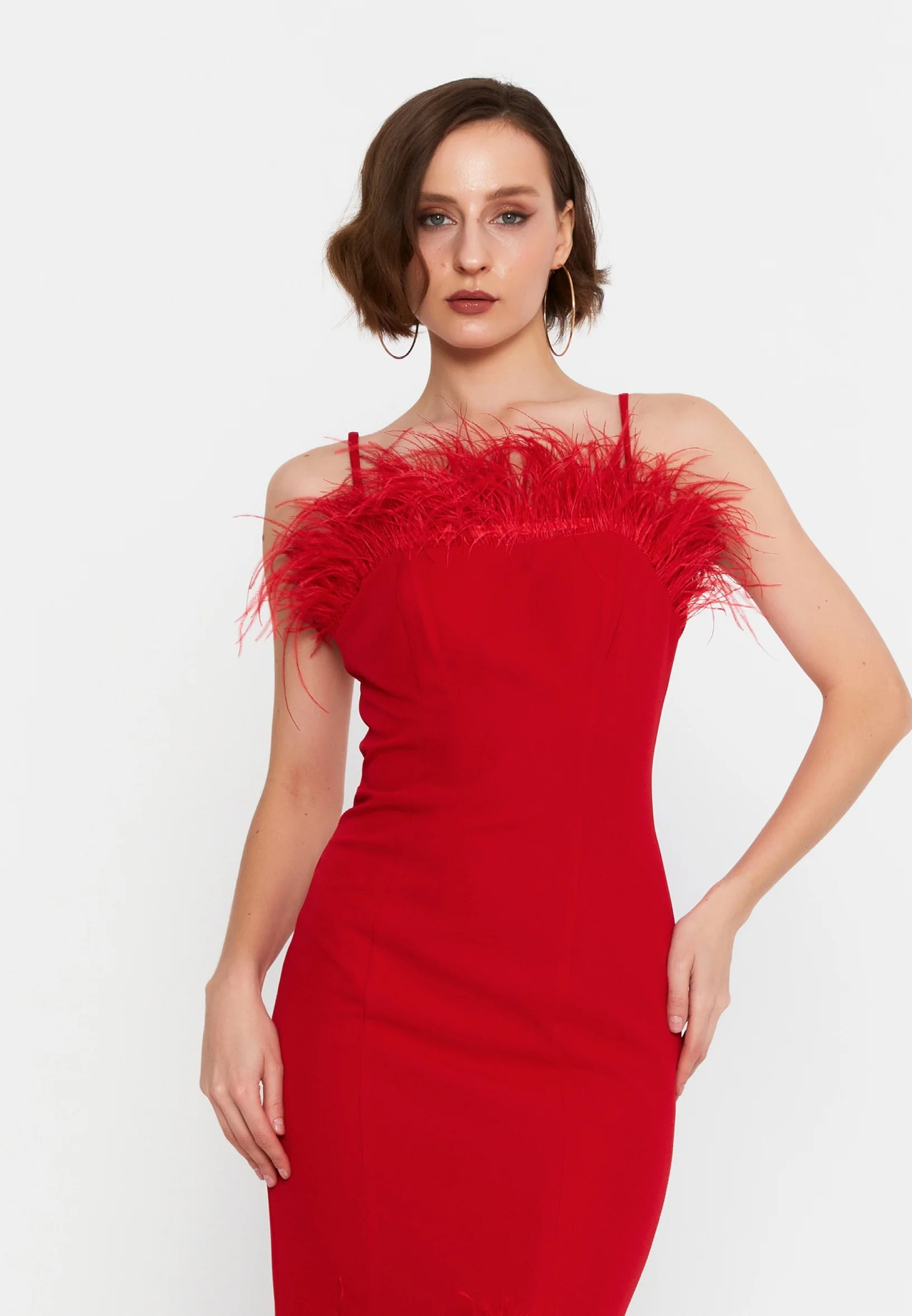 Sleeveless Midi Viscose Column Regular Evening Dress msp77248 - Image 16
