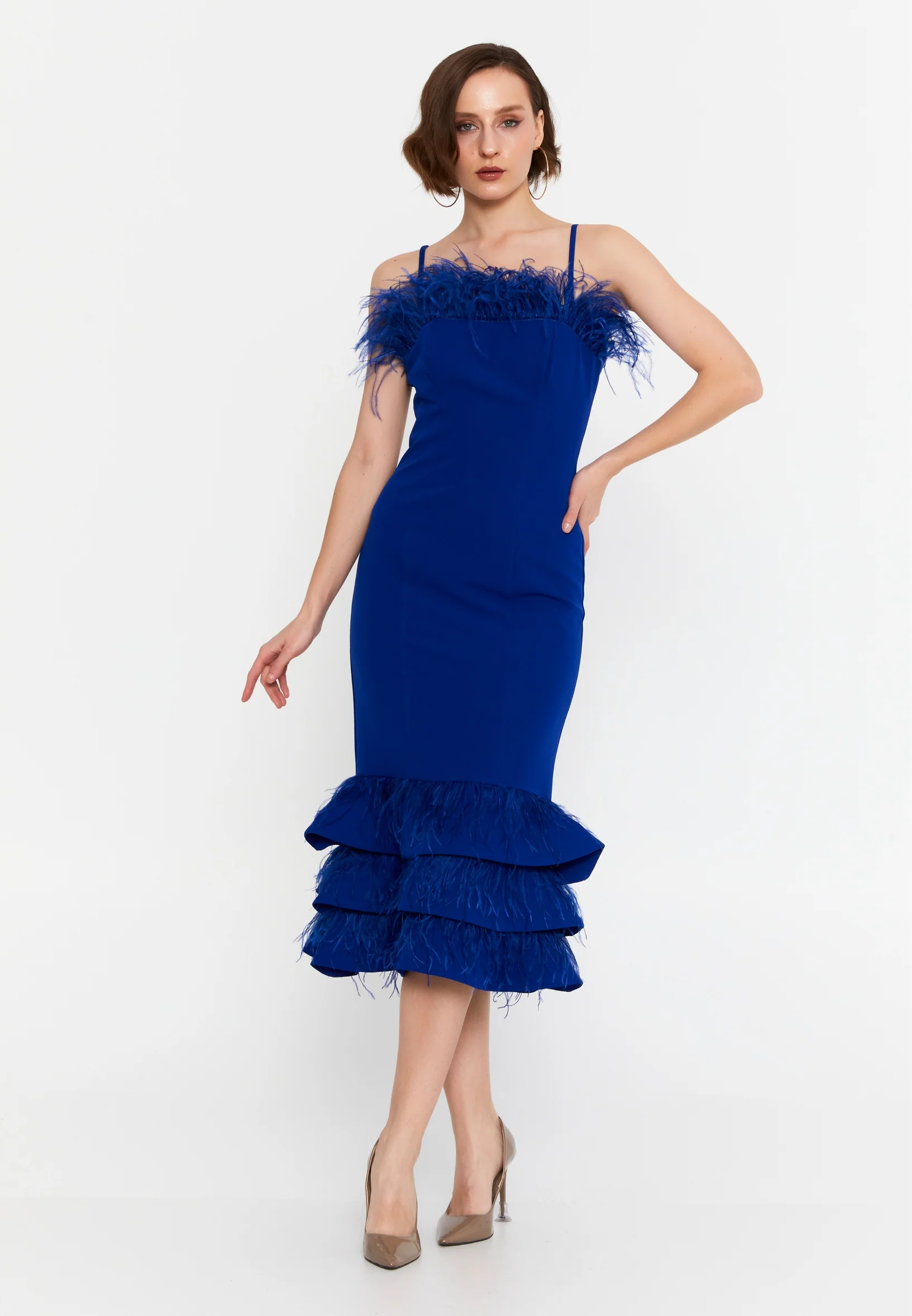 Sleeveless Midi Viscose Column Regular Evening Dress msp77248 - Image 17