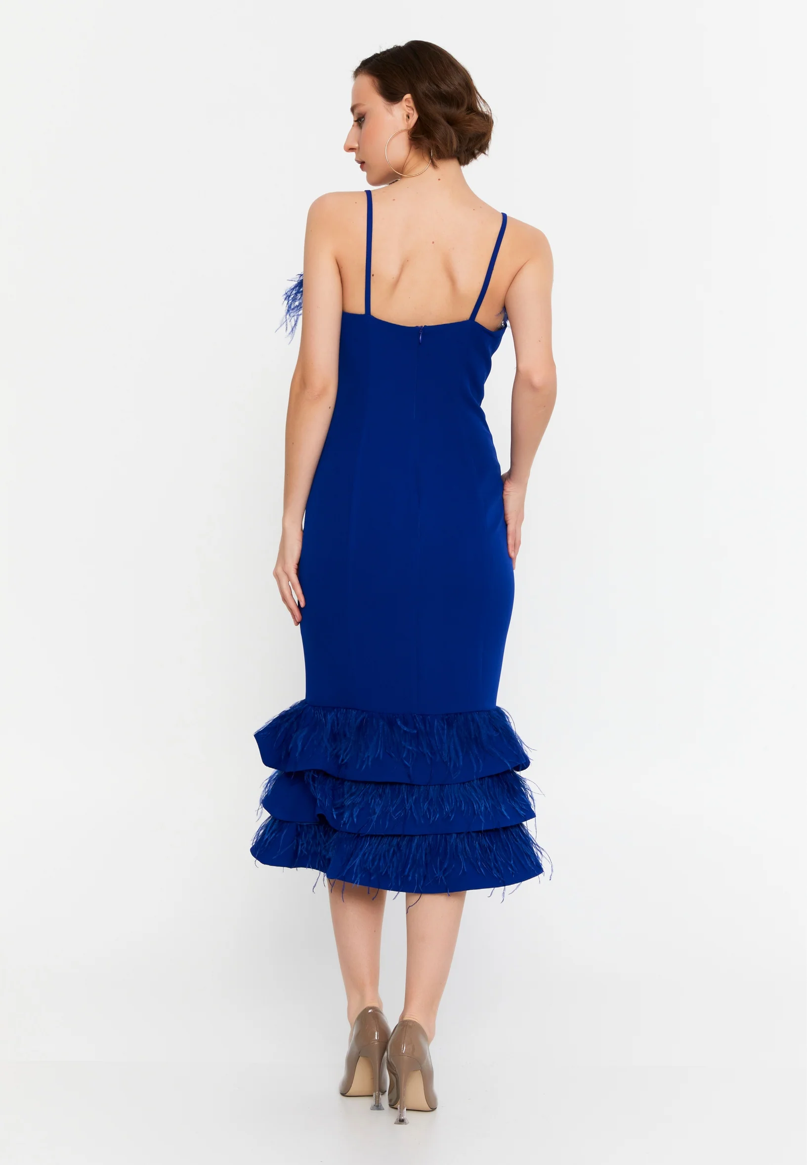 Sleeveless Midi Viscose Column Regular Evening Dress msp77248 - Image 18
