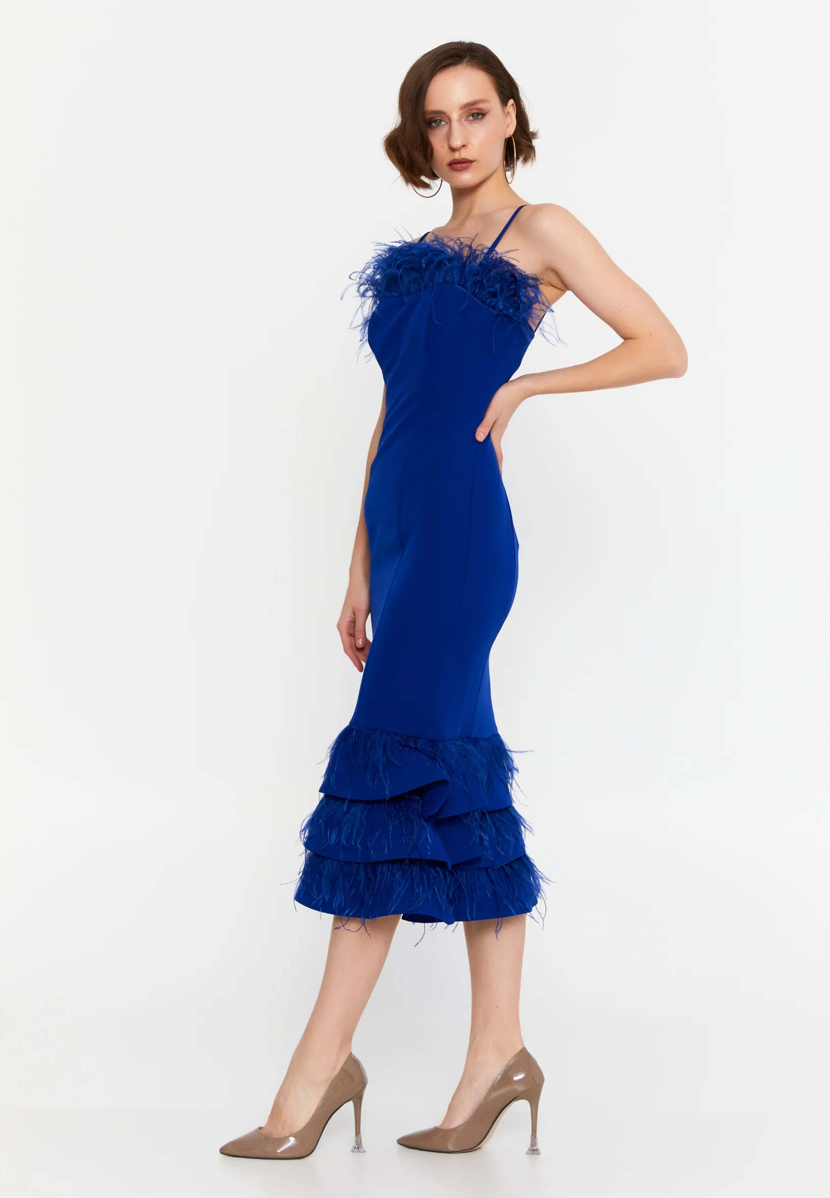 Sleeveless Midi Viscose Column Regular Evening Dress msp77248 - Image 19