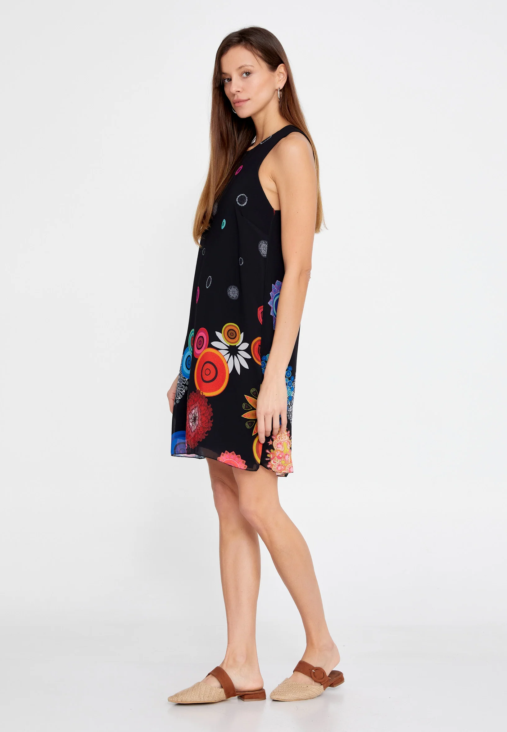 Sleeveless Mini Chiffon Column Regular Casual Dress esl5682 - Image 3