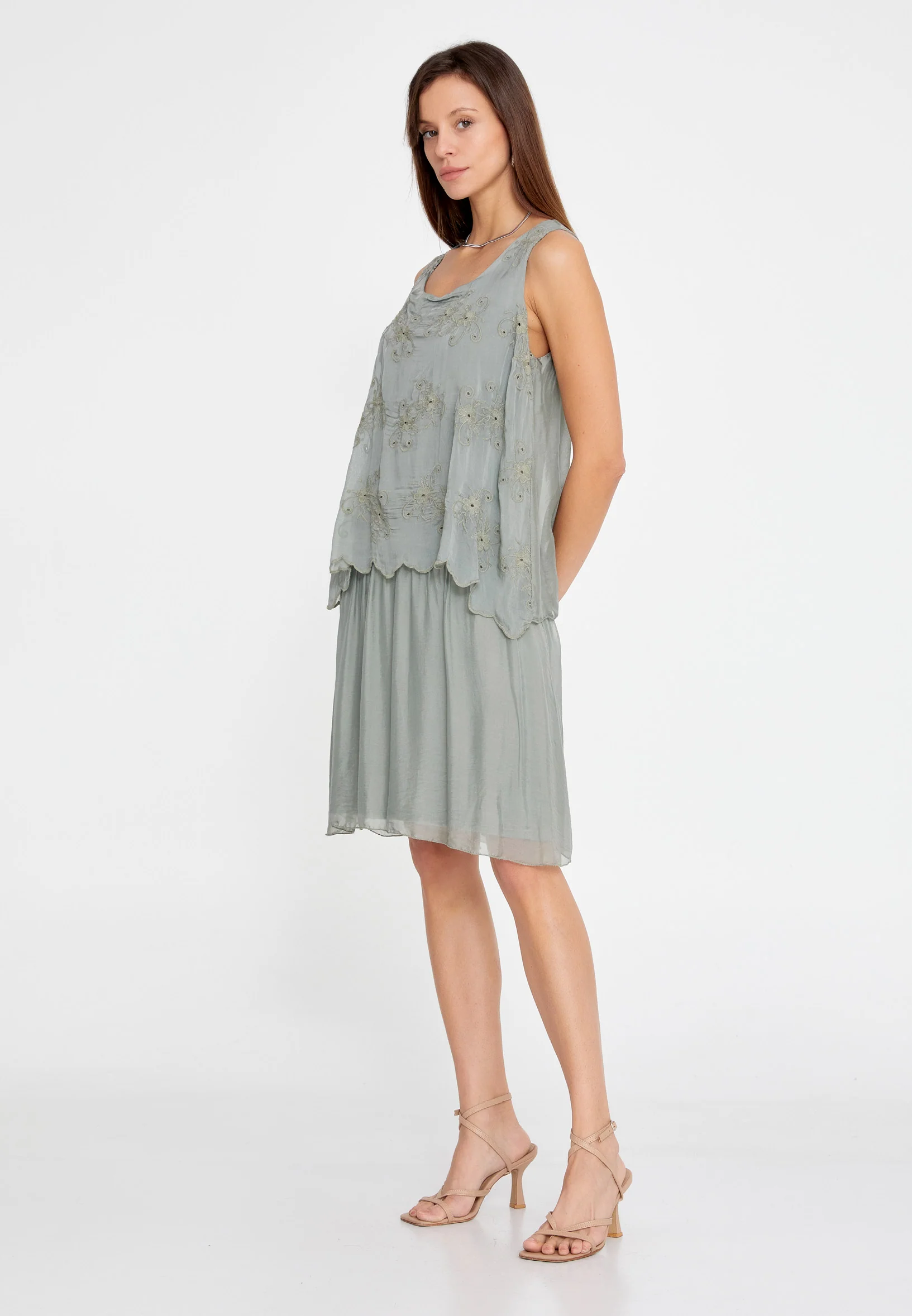 Sleeveless Mini Chiffon Column Regular Casual Dress eslm053 - Image 19
