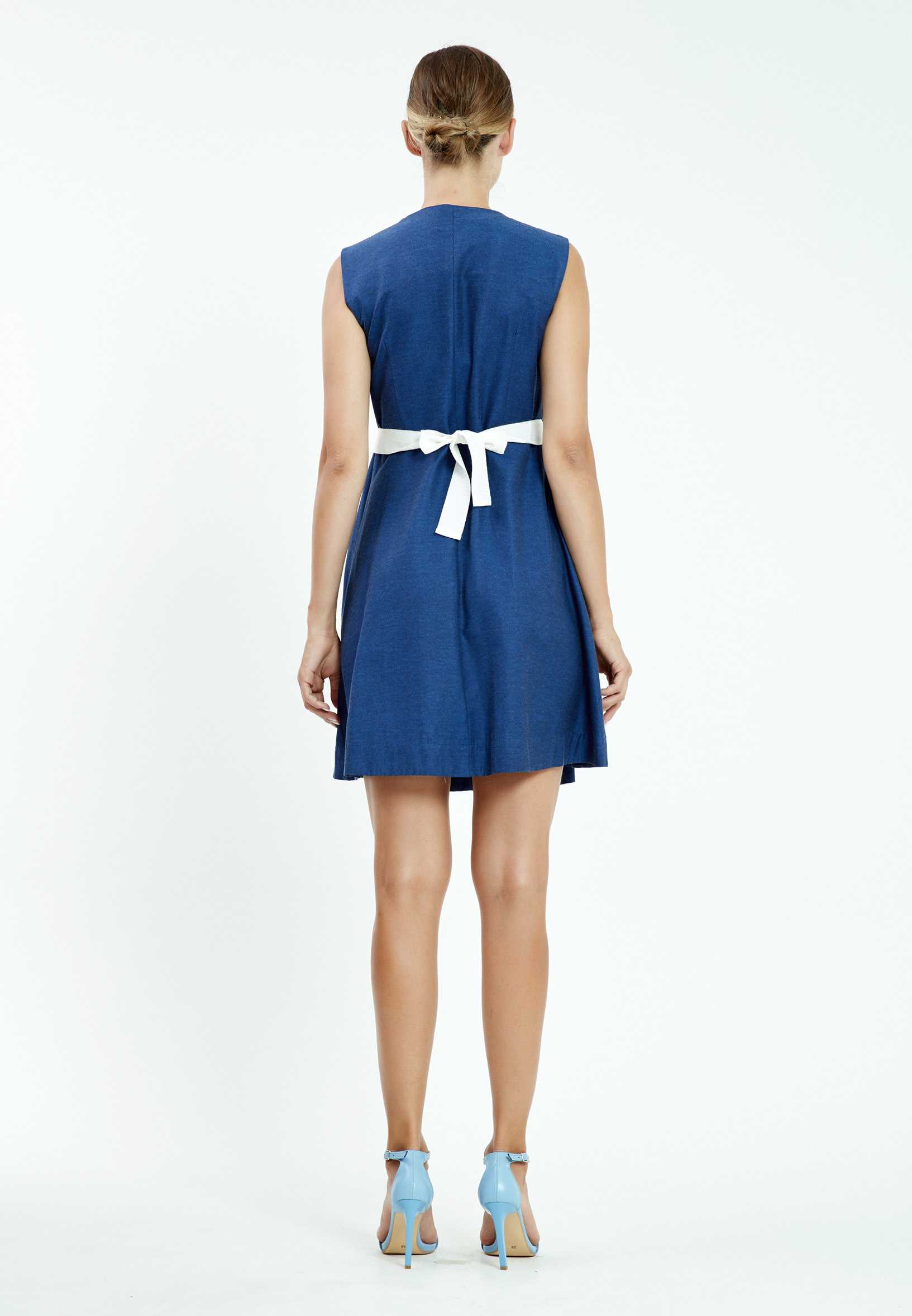 Sleeveless Mini Crepe A - Line Regular Casual Dress mis18420 - Image 2