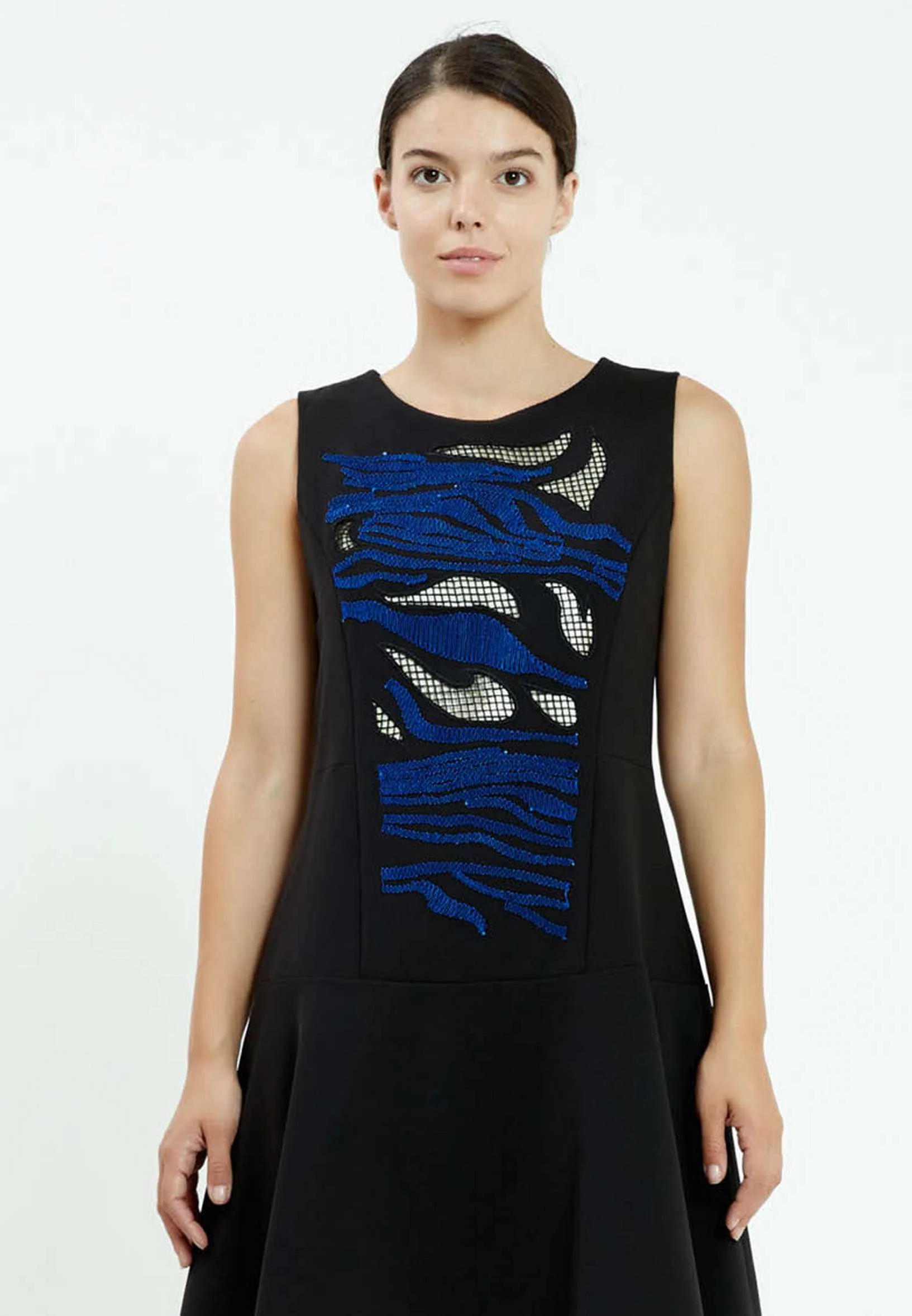 Sleeveless Mini Crepe A - Line Regular Casual Dress ser21258 - Image 4