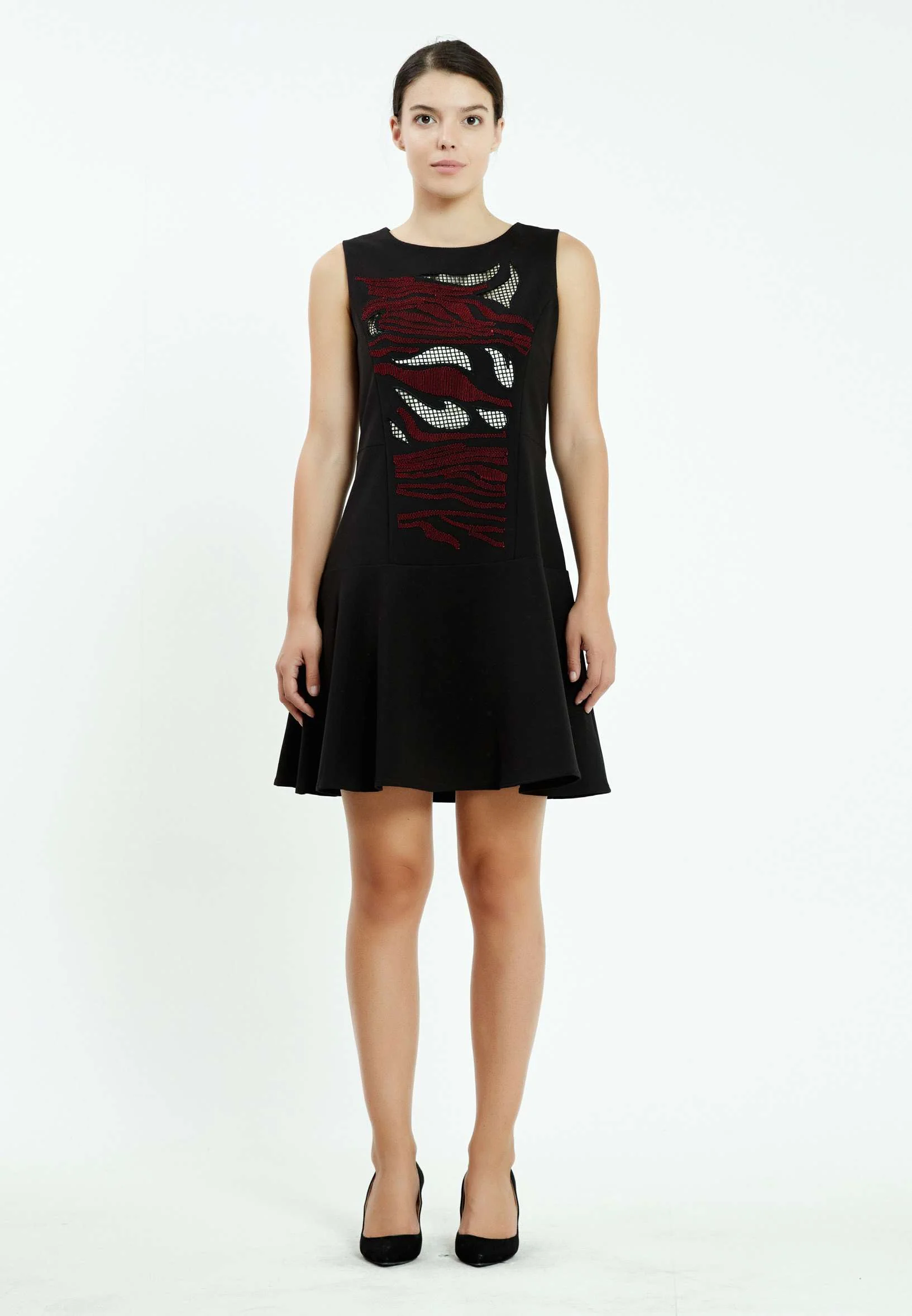 Sleeveless Mini Crepe A - Line Regular Casual Dress ser21258 - Image 5