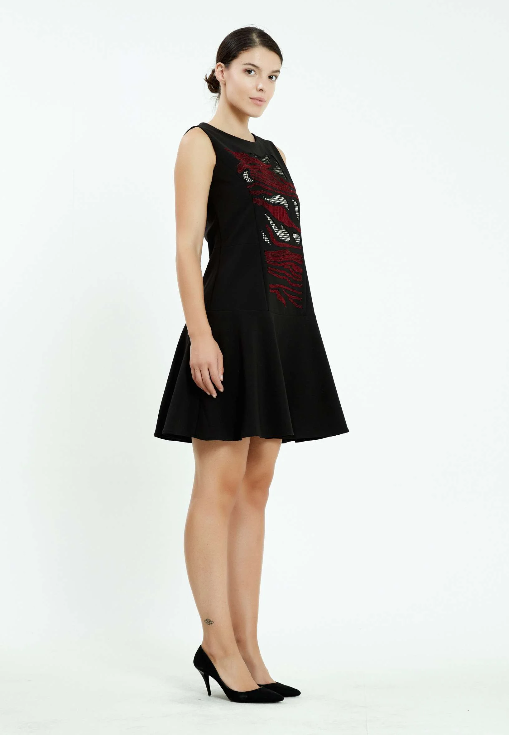 Sleeveless Mini Crepe A - Line Regular Casual Dress ser21258 - Image 7