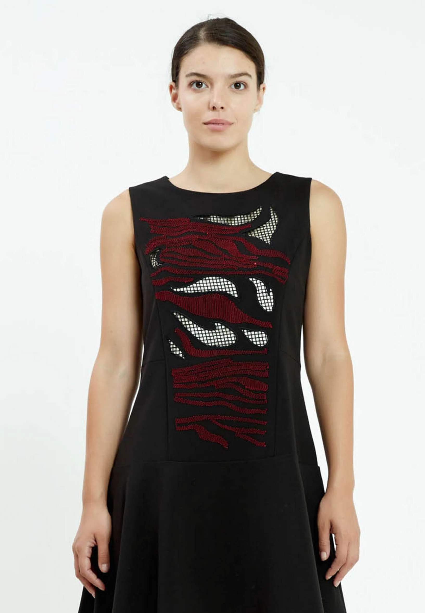 Sleeveless Mini Crepe A - Line Regular Casual Dress ser21258 - Image 8