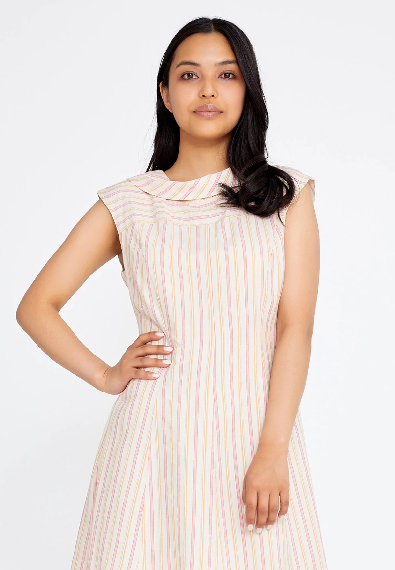 Sleeveless Mini Crepe Column Regular Casual Dress kmy22s40928 - Image 4