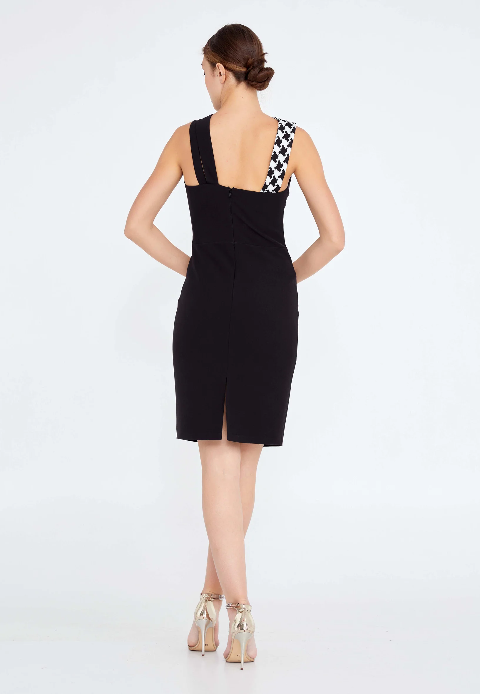 Sleeveless Mini Crepe Column Regular Cocktail Dress jnm20-083 - Image 2