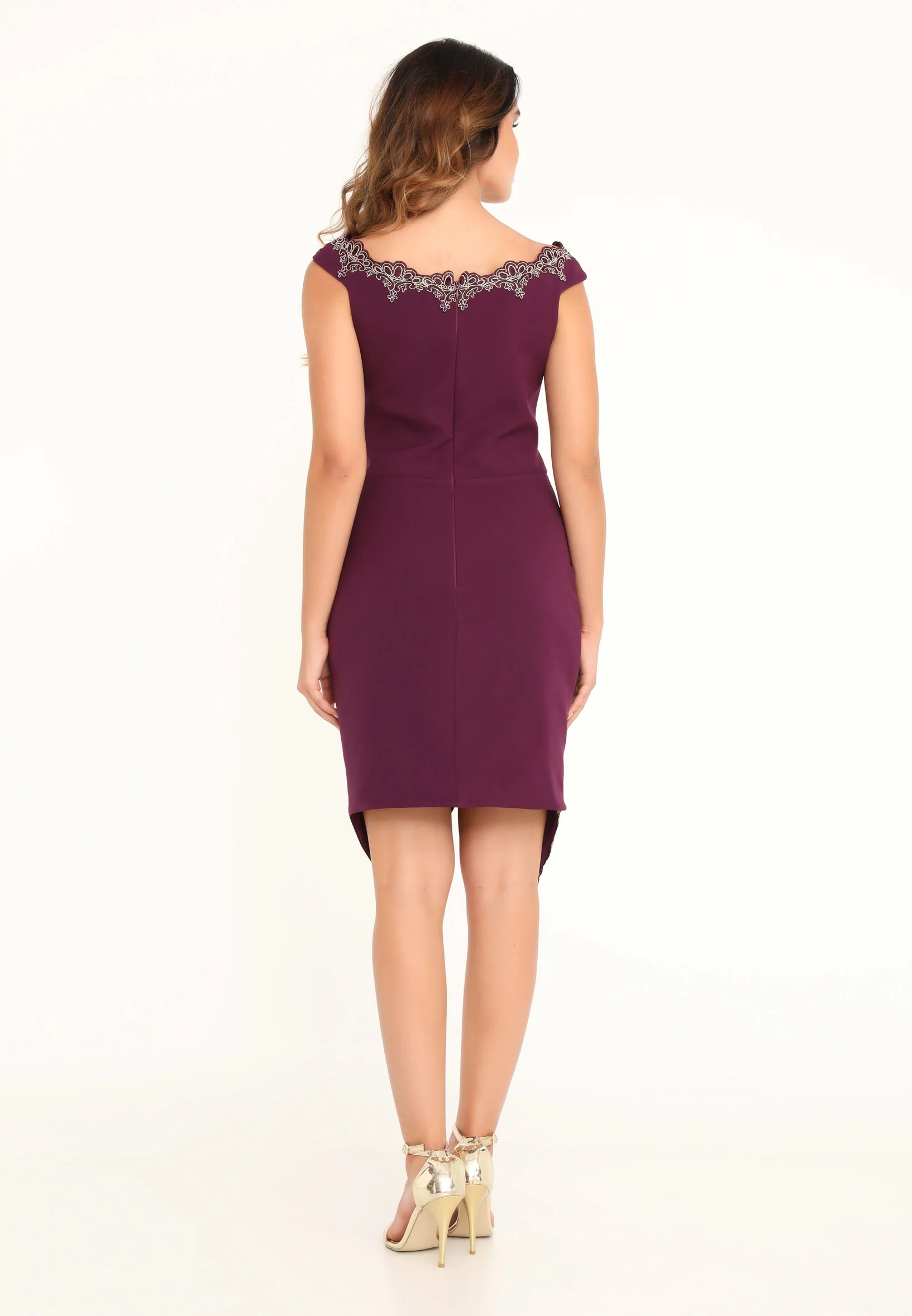 Sleeveless Mini Crepe Column Regular Cocktail Dress stn5050 - Image 18
