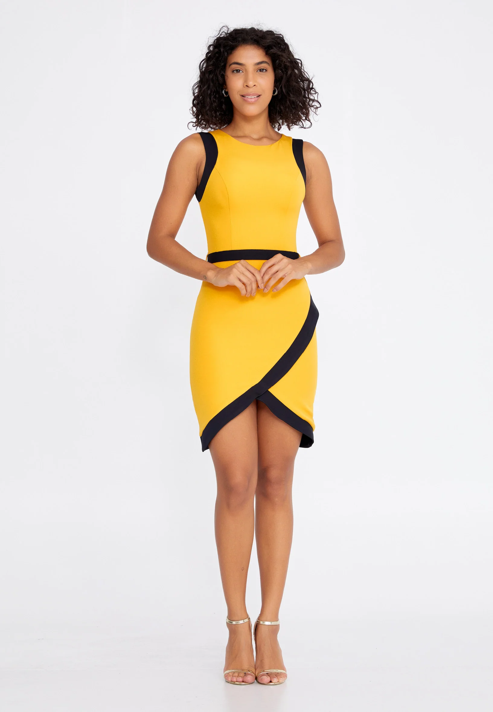 Sleeveless Mini Crepe Column Regular Cocktail Dress stn5051 - Image 25