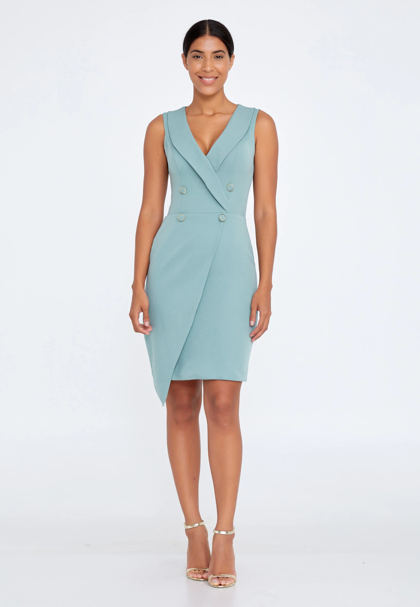 Sleeveless Mini Crepe Column Regular Cocktail Dress stn5052