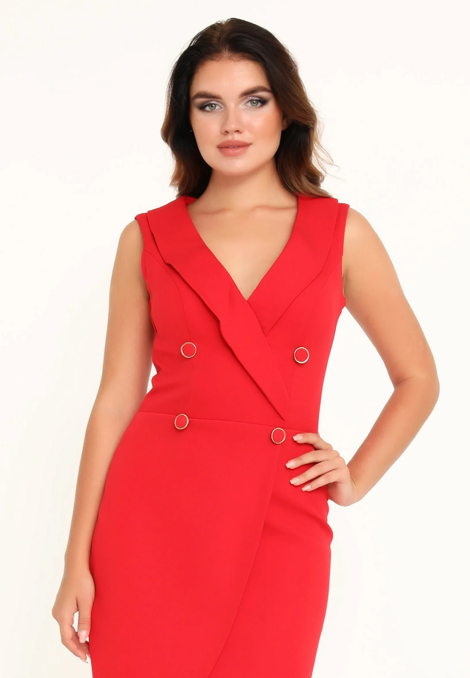 Sleeveless Mini Crepe Column Regular Cocktail Dress stn5052 - Image 19