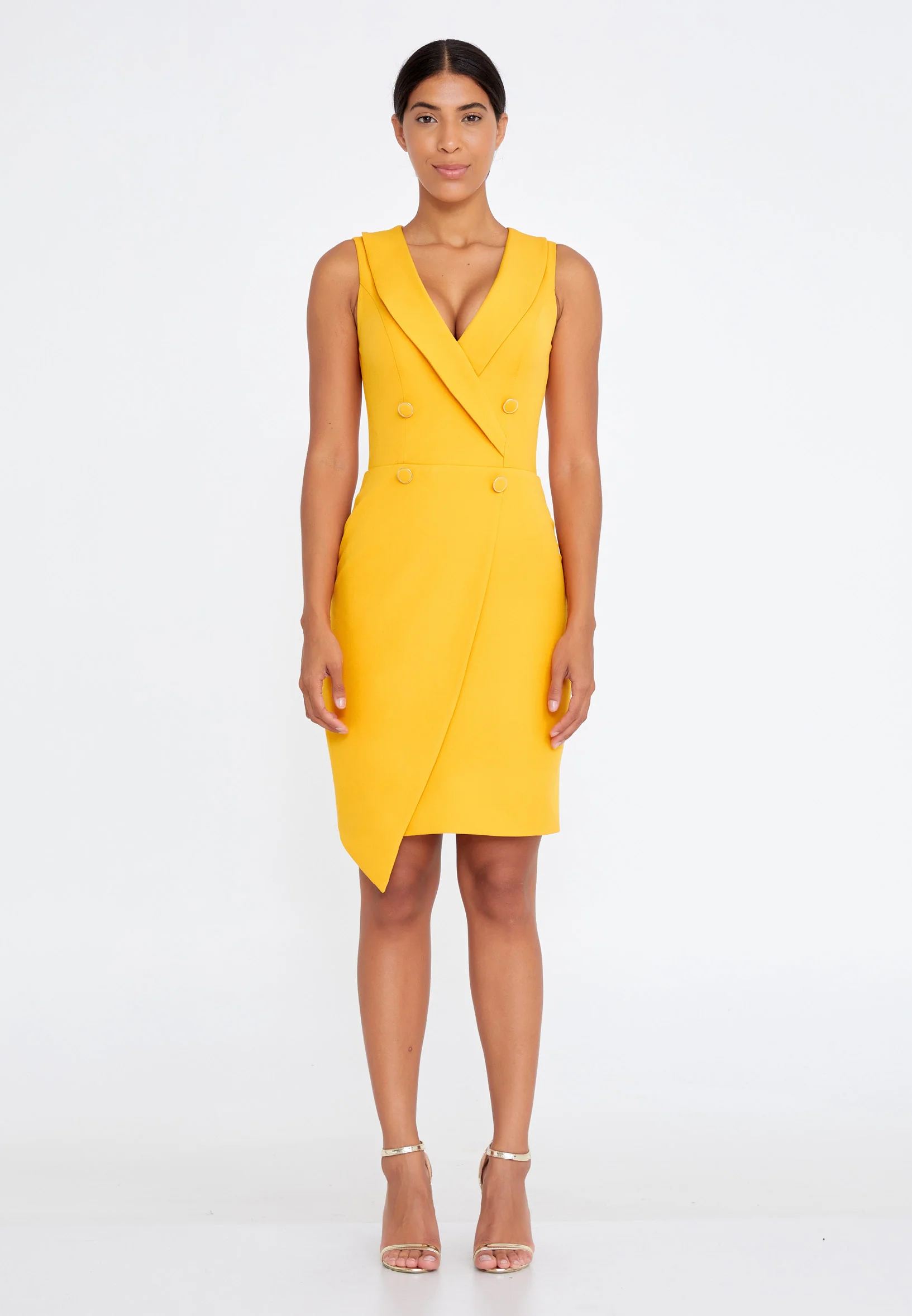 Sleeveless Mini Crepe Column Regular Cocktail Dress stn5052 - Image 20