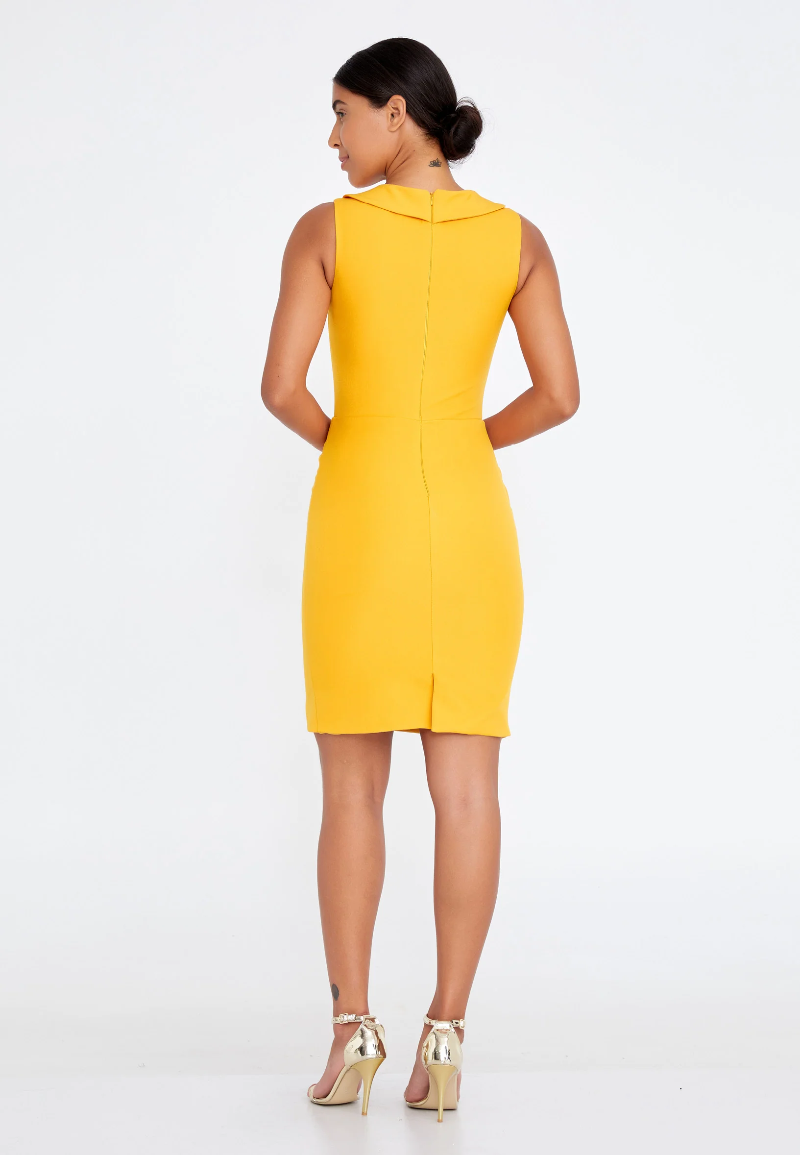 Sleeveless Mini Crepe Column Regular Cocktail Dress stn5052 - Image 21