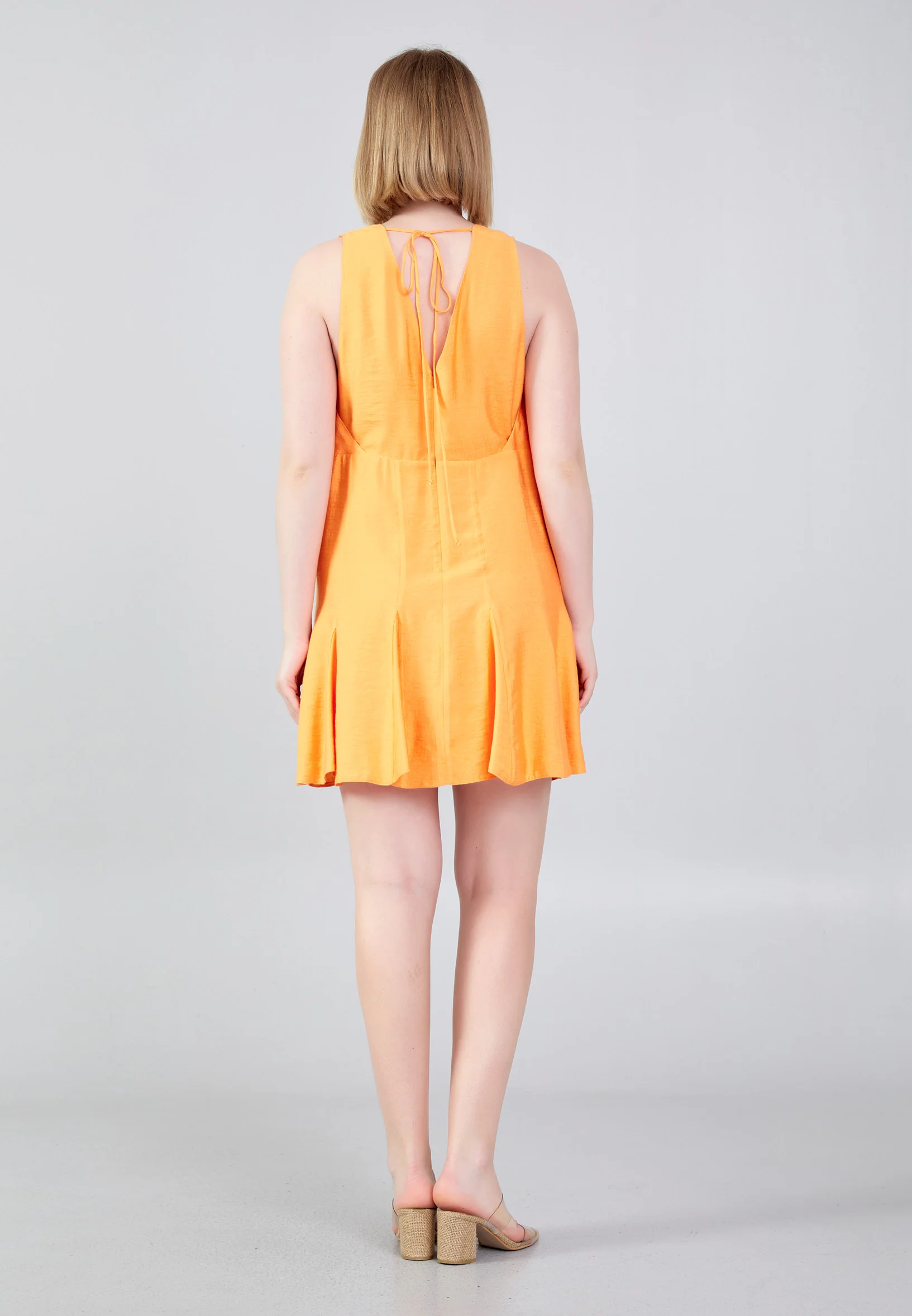 Sleeveless Mini Linen Column Regular Casual Dress ber23y5135 - Image 6