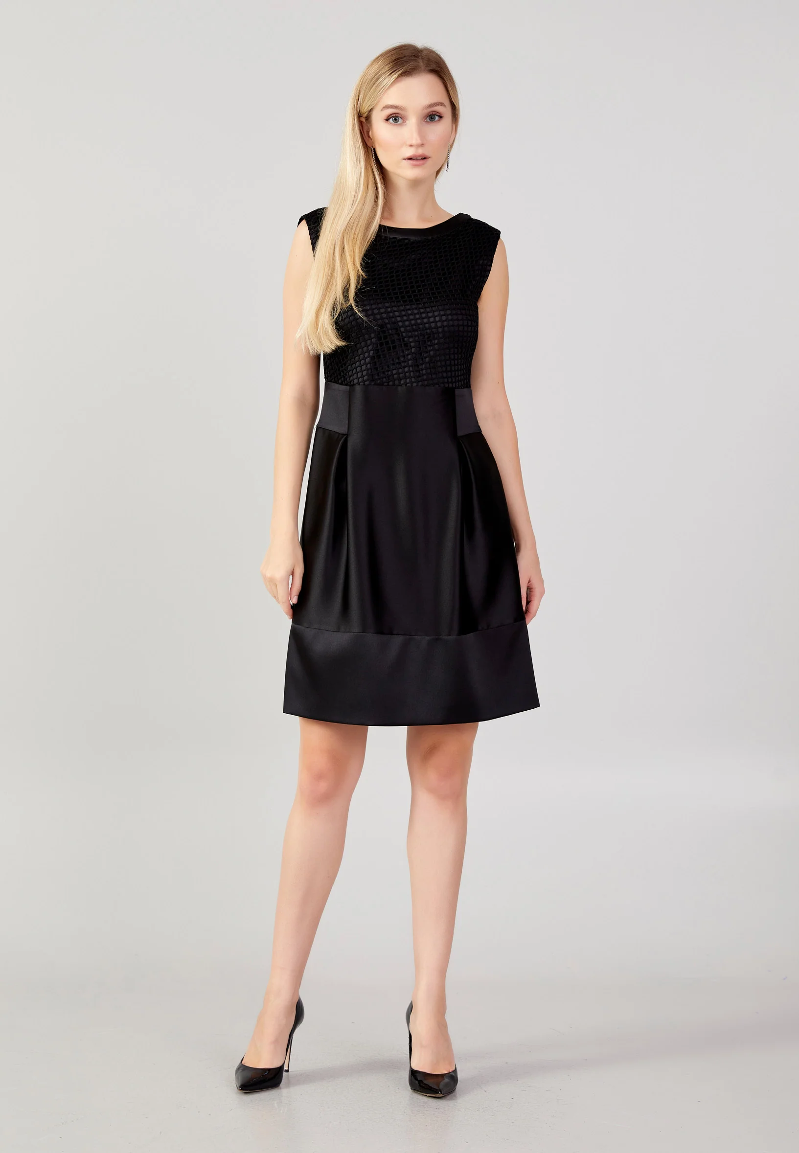 Sleeveless Mini Satin Column Regular Evening Dress aja3715