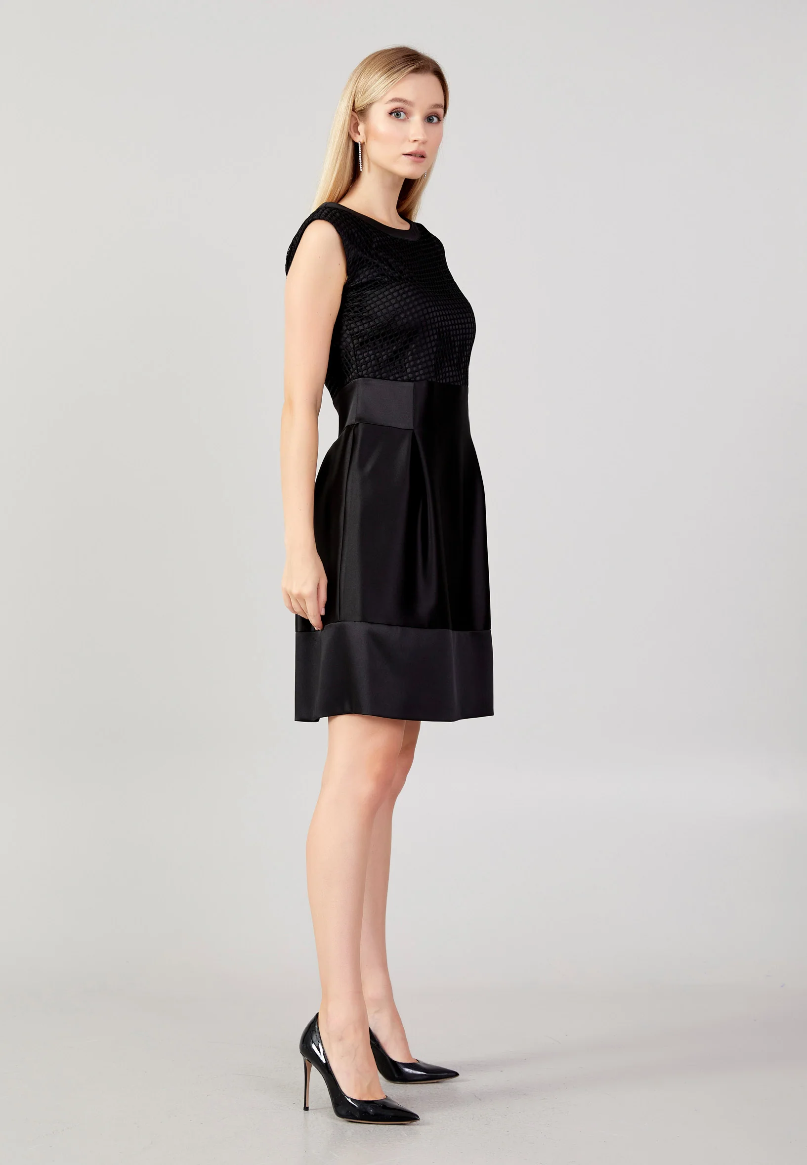Sleeveless Mini Satin Column Regular Evening Dress aja3715 - Image 3