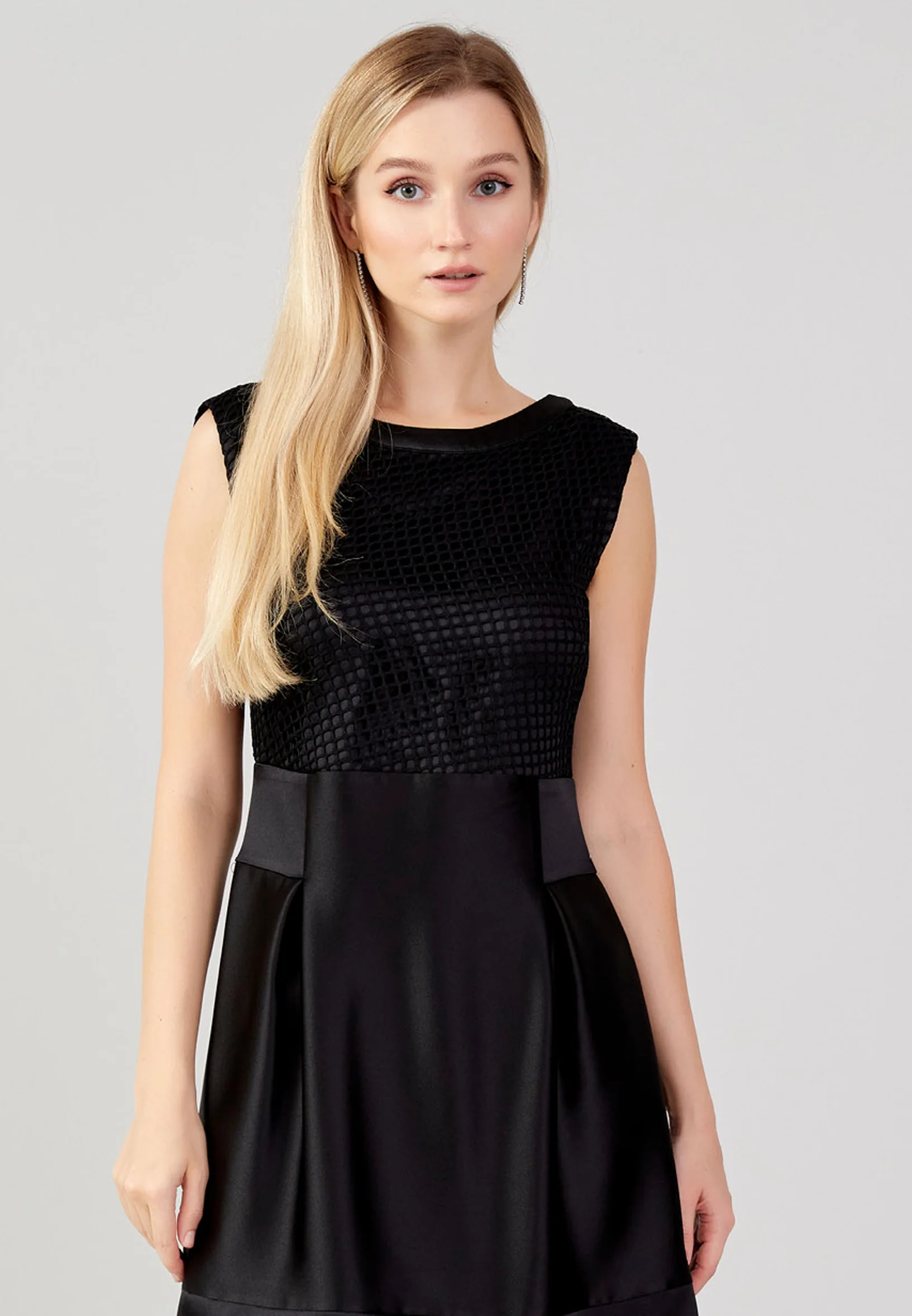 Sleeveless Mini Satin Column Regular Evening Dress aja3715 - Image 4