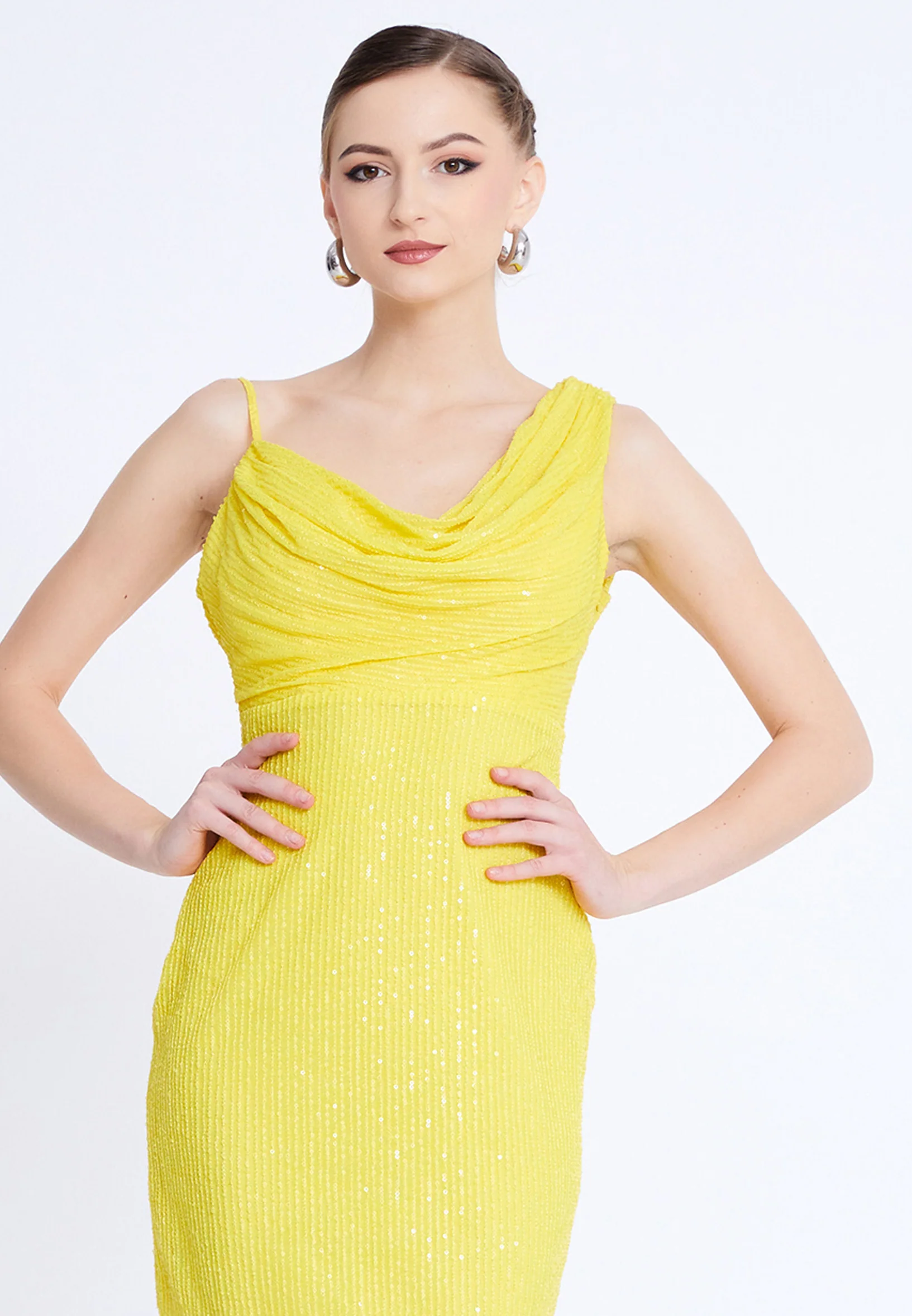 Sleeveless Mini Sequin Column Regular Cocktail Dress aln1805 - Image 20