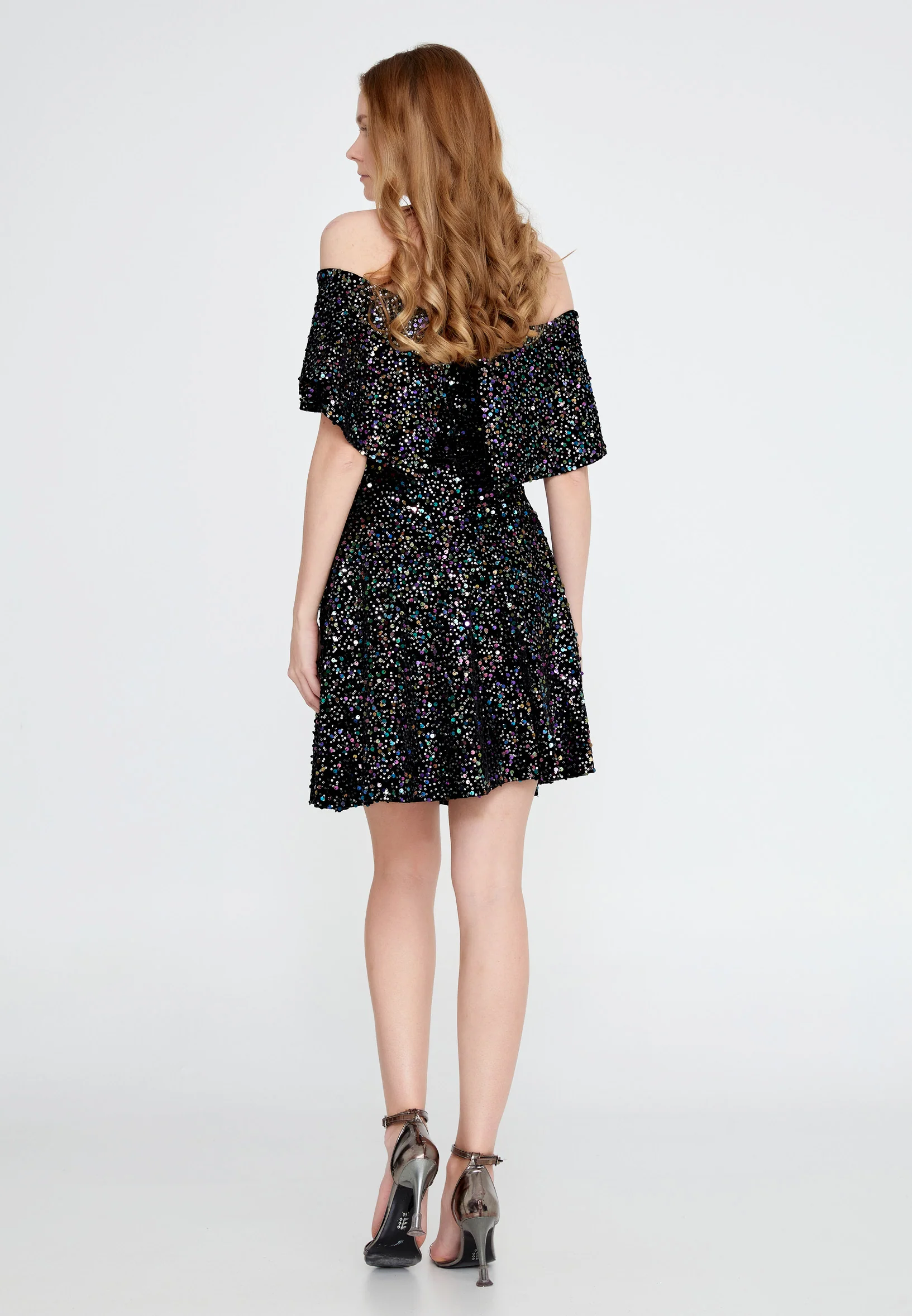 Sleeveless Mini Sequin Column Regular Cocktail Dress ron7022 - Image 2