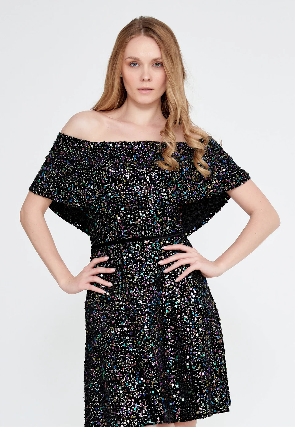 Sleeveless Mini Sequin Column Regular Cocktail Dress ron7022 - Image 4