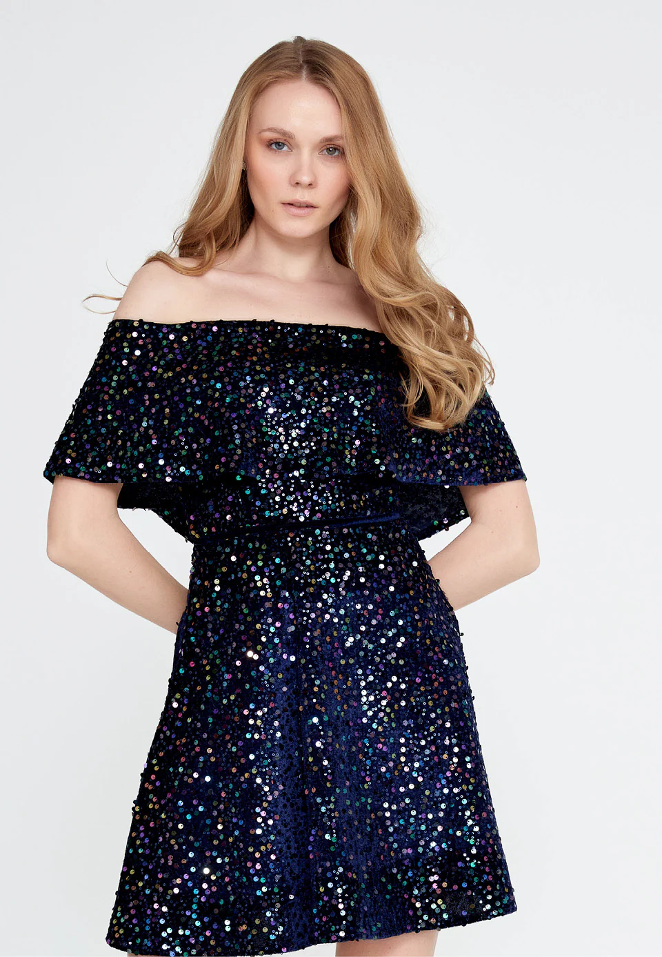 Sleeveless Mini Sequin Column Regular Cocktail Dress ron7022 - Image 8