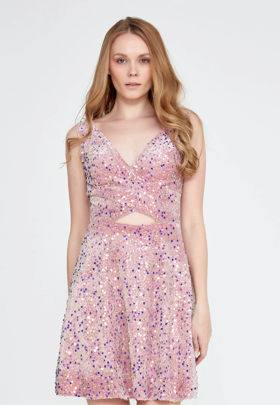 Sleeveless Mini Sequin Column Regular Cocktail Dress ron7024 - Image 12