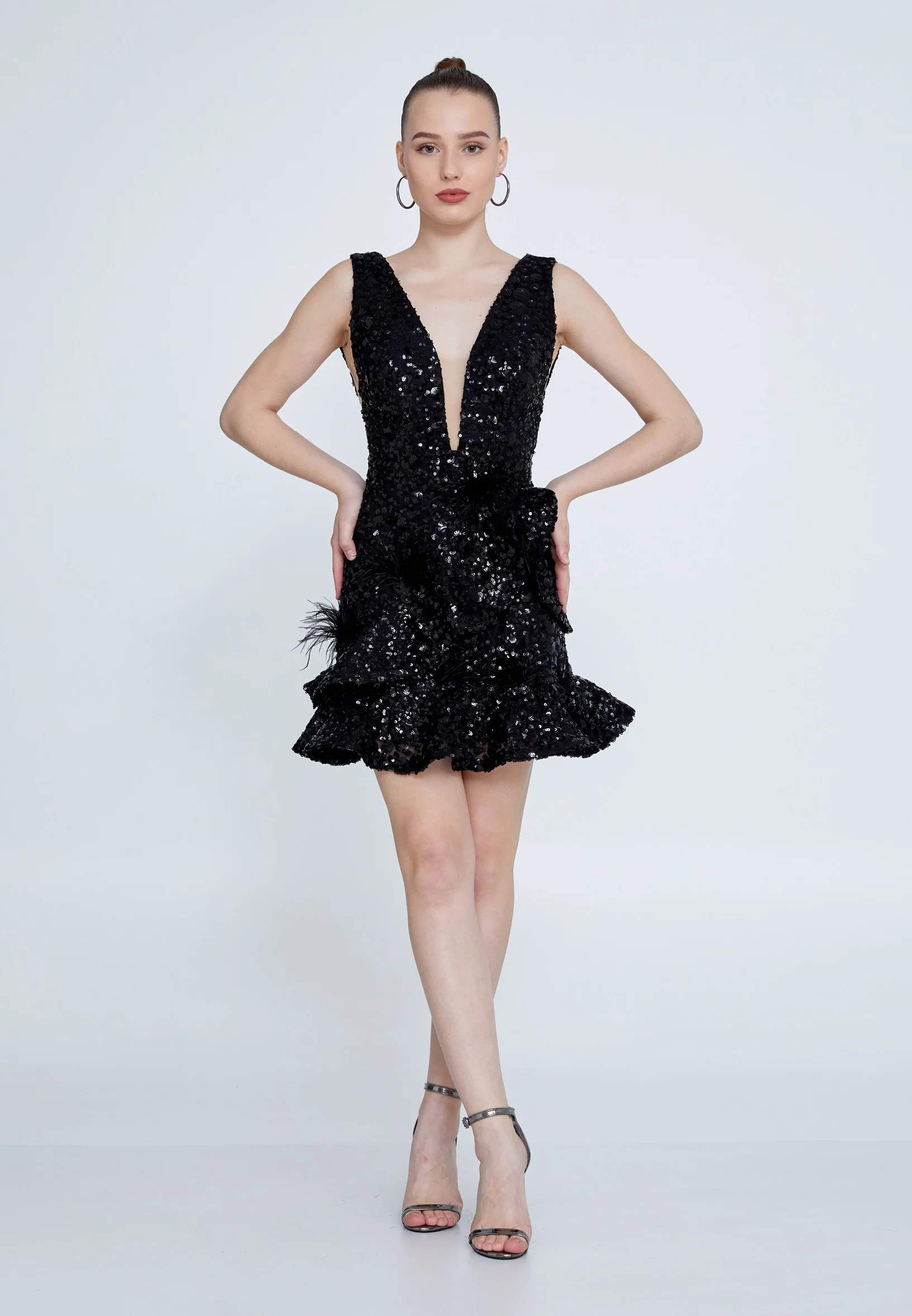Sleeveless Mini Tulle A - Line Regular Cocktail Dress omn0150 - Image 5