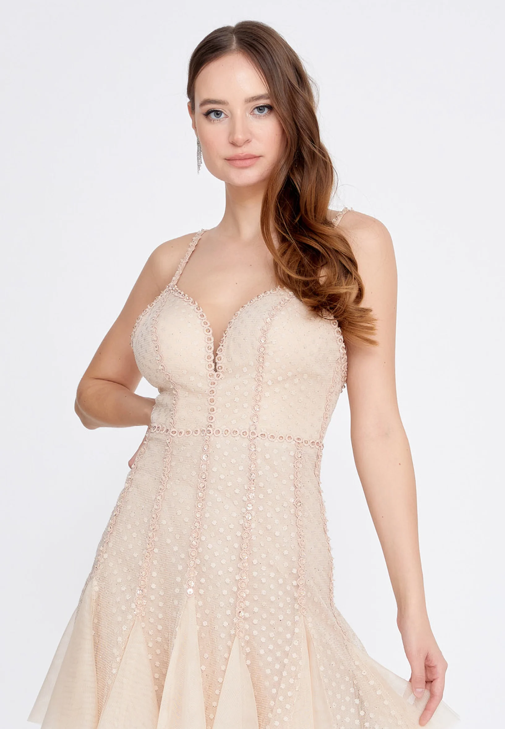 Sleeveless Mini Tulle A - Line Regular Wedding Guest Dress omn2141 - Image 4
