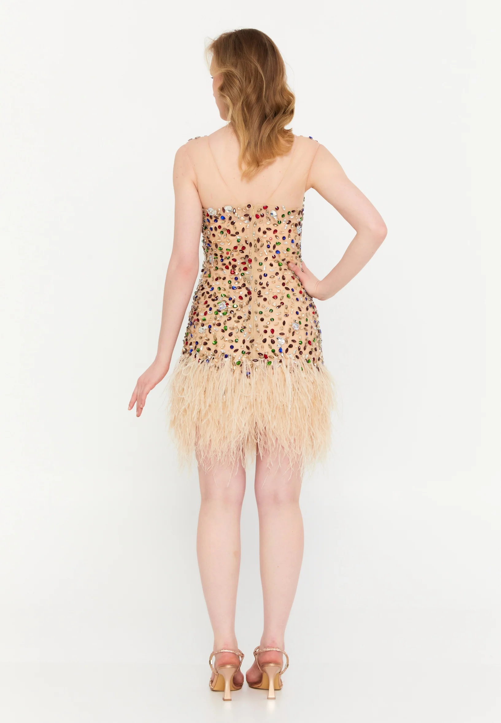 Sleeveless Mini Tulle Column Regular Cocktail Dress mtr88197 - Image 6