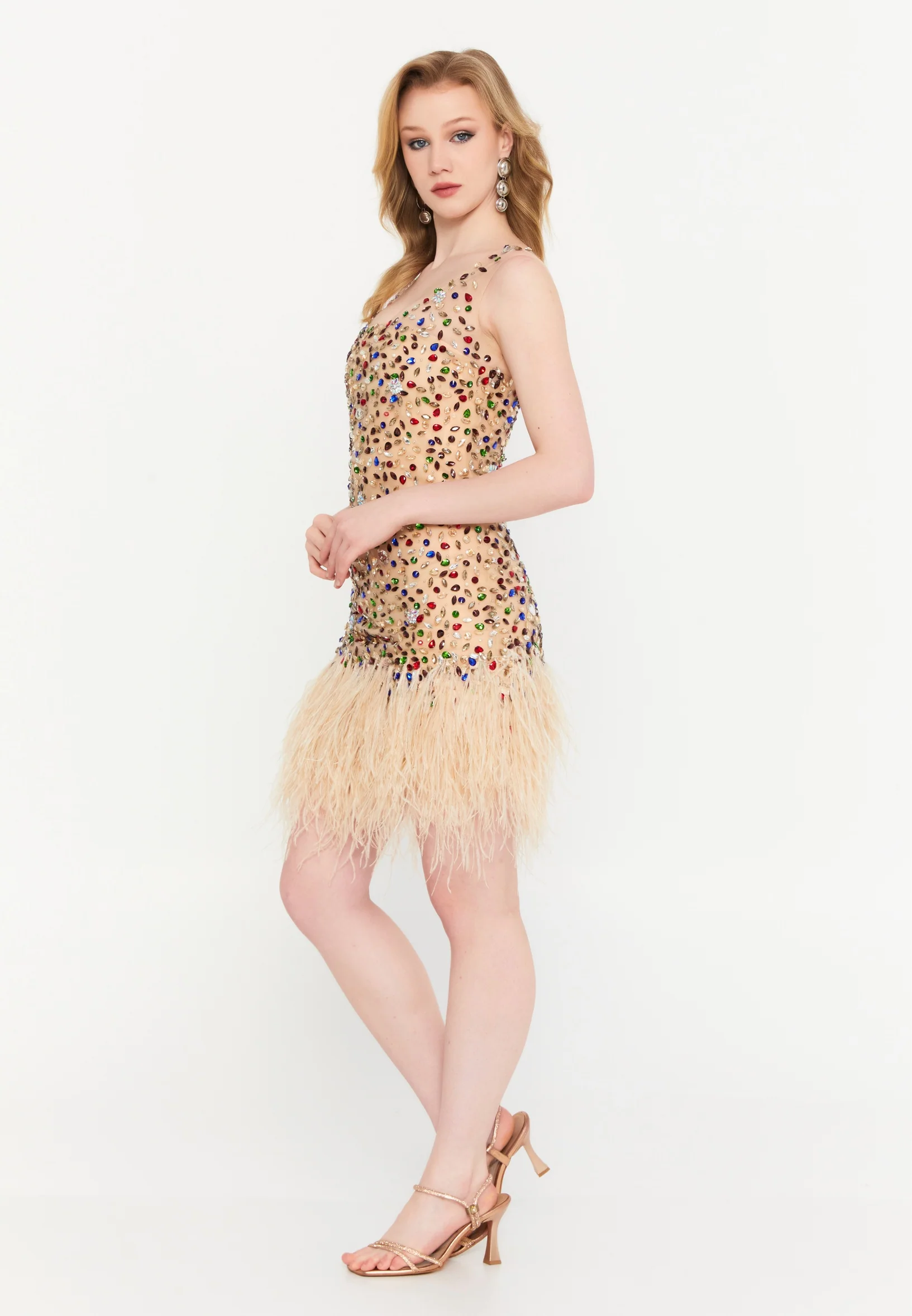 Sleeveless Mini Tulle Column Regular Cocktail Dress mtr88197 - Image 7