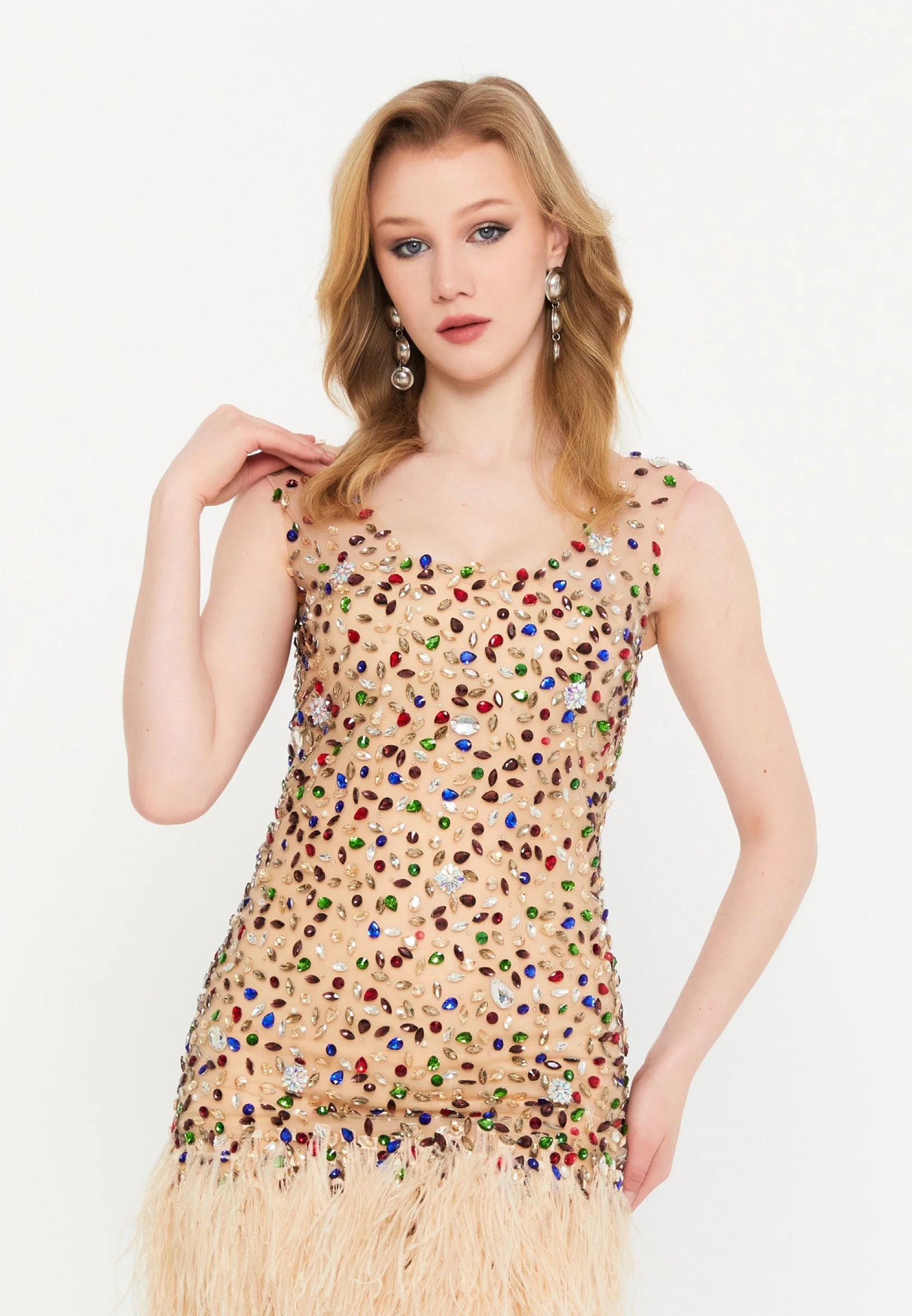 Sleeveless Mini Tulle Column Regular Cocktail Dress mtr88197 - Image 8