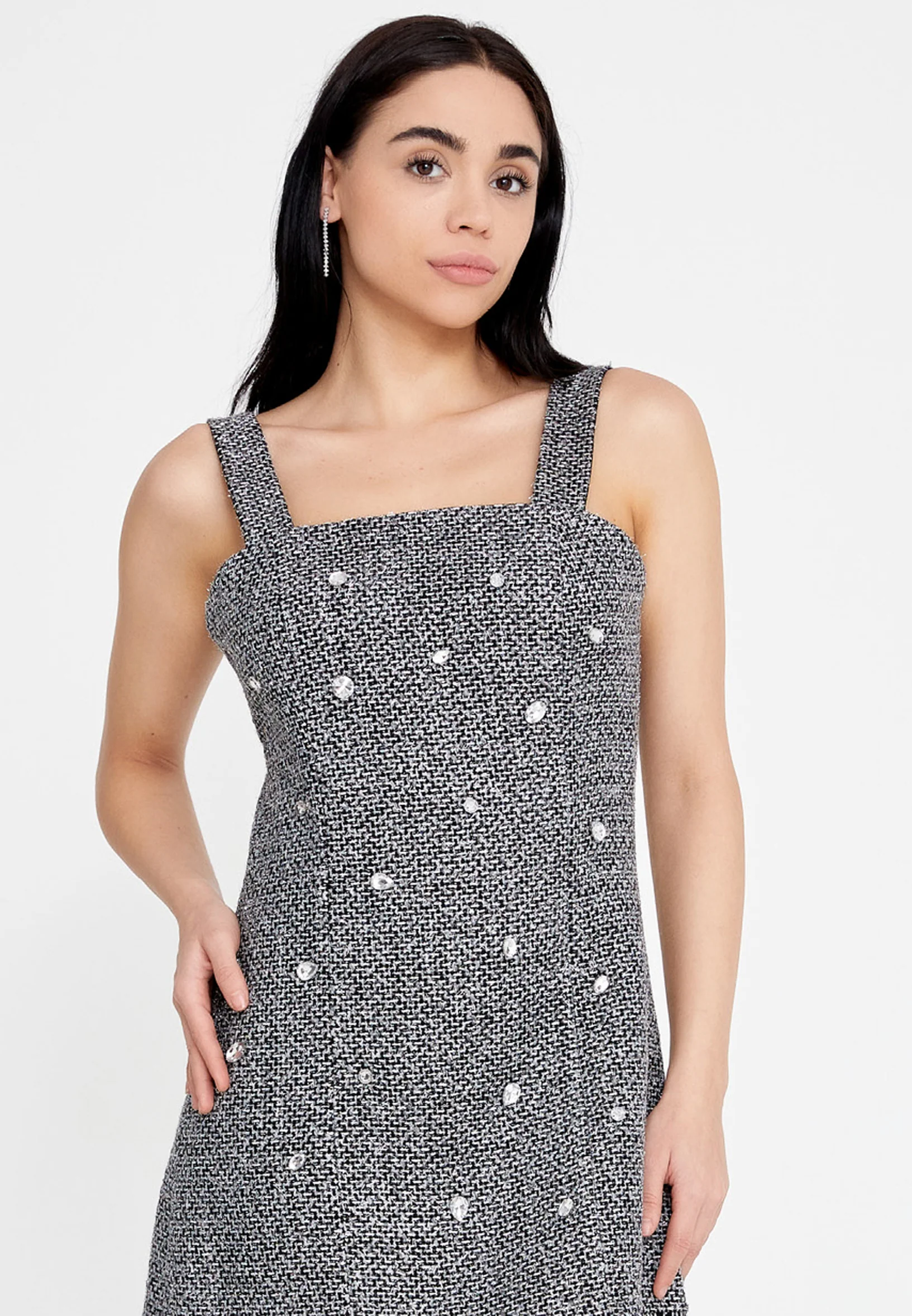 Sleeveless Mini Wool Column Regular Casual Dress ber23k5106 - Image 8