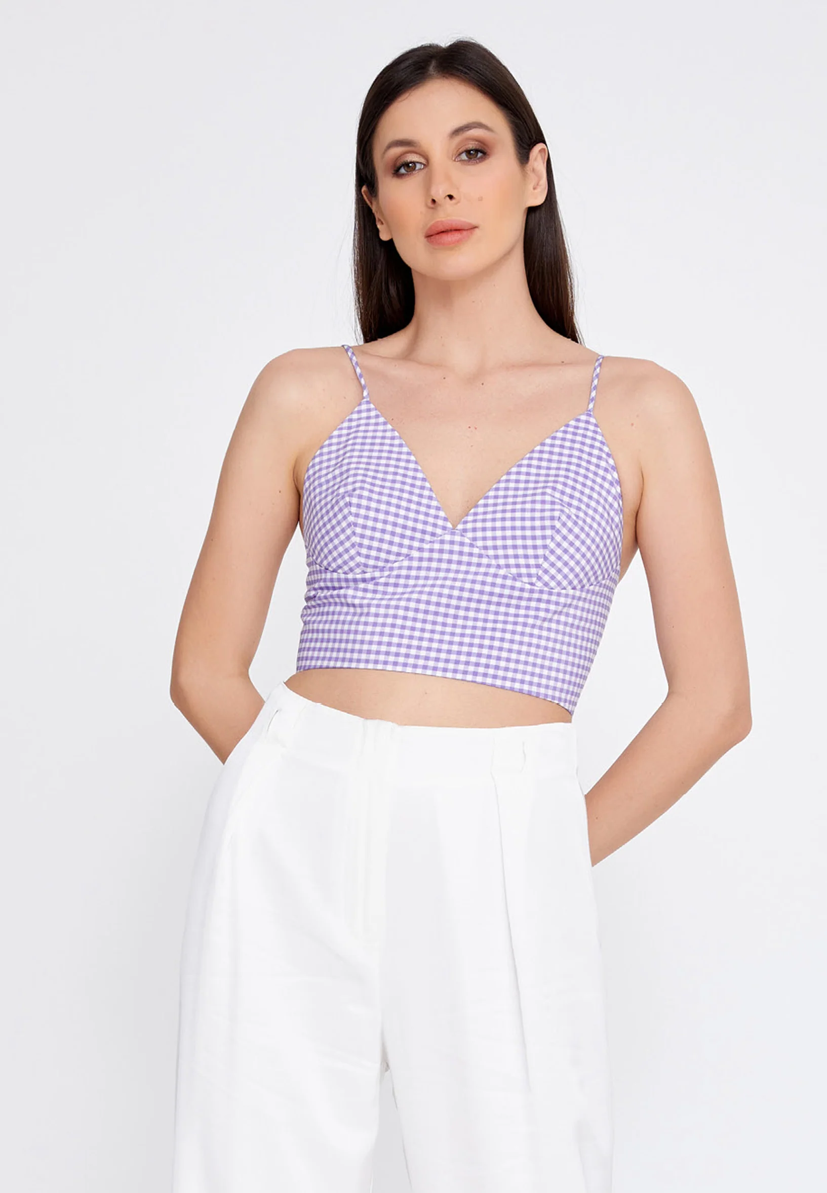 Sleeveless Plaid Regular Blouse ber21y4139 - Image 12